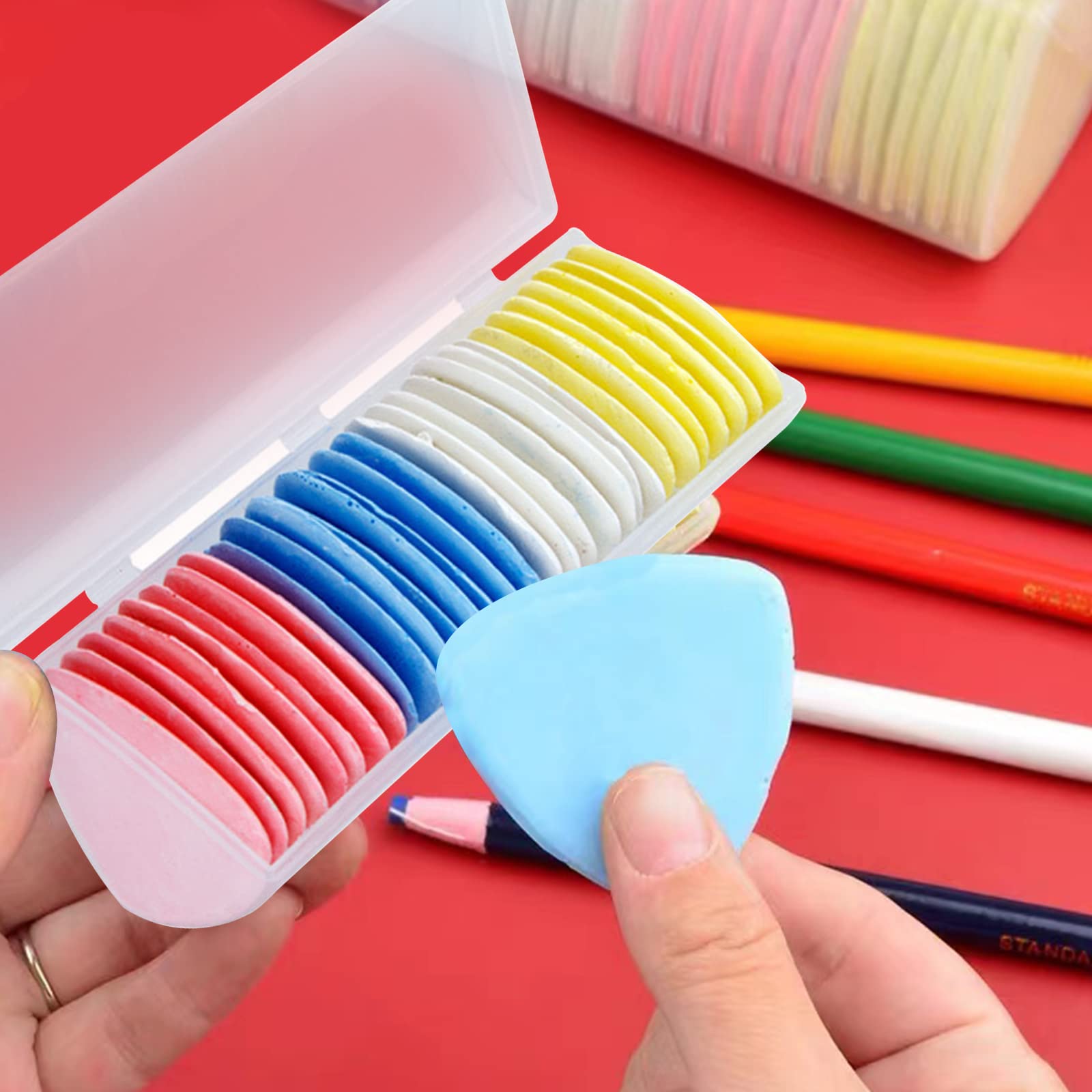 30Pcs Professional Tailor Chalk Set - Triangle Sewing Fabric Chalk & Markers for Quilting, Dressmaking & DIY Crafts - Perfect for Fabric Marking, Pattern Tracing & Sewing Projects