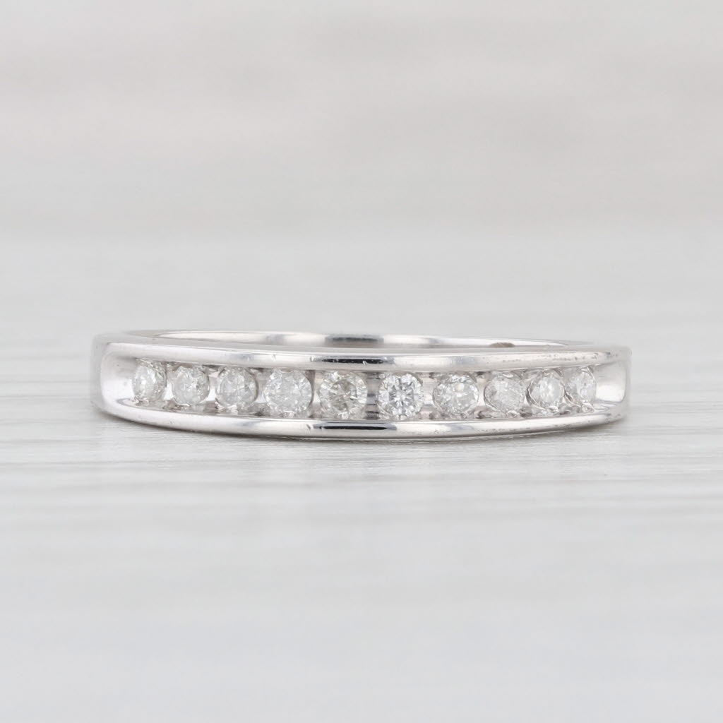 0.20ctw Diamond Wedding Band Ring - 10k White Gold Size 7 - Stackable Bridal Ring Set for Women - Perfect for Engagement, Anniversary & Everyday Wear