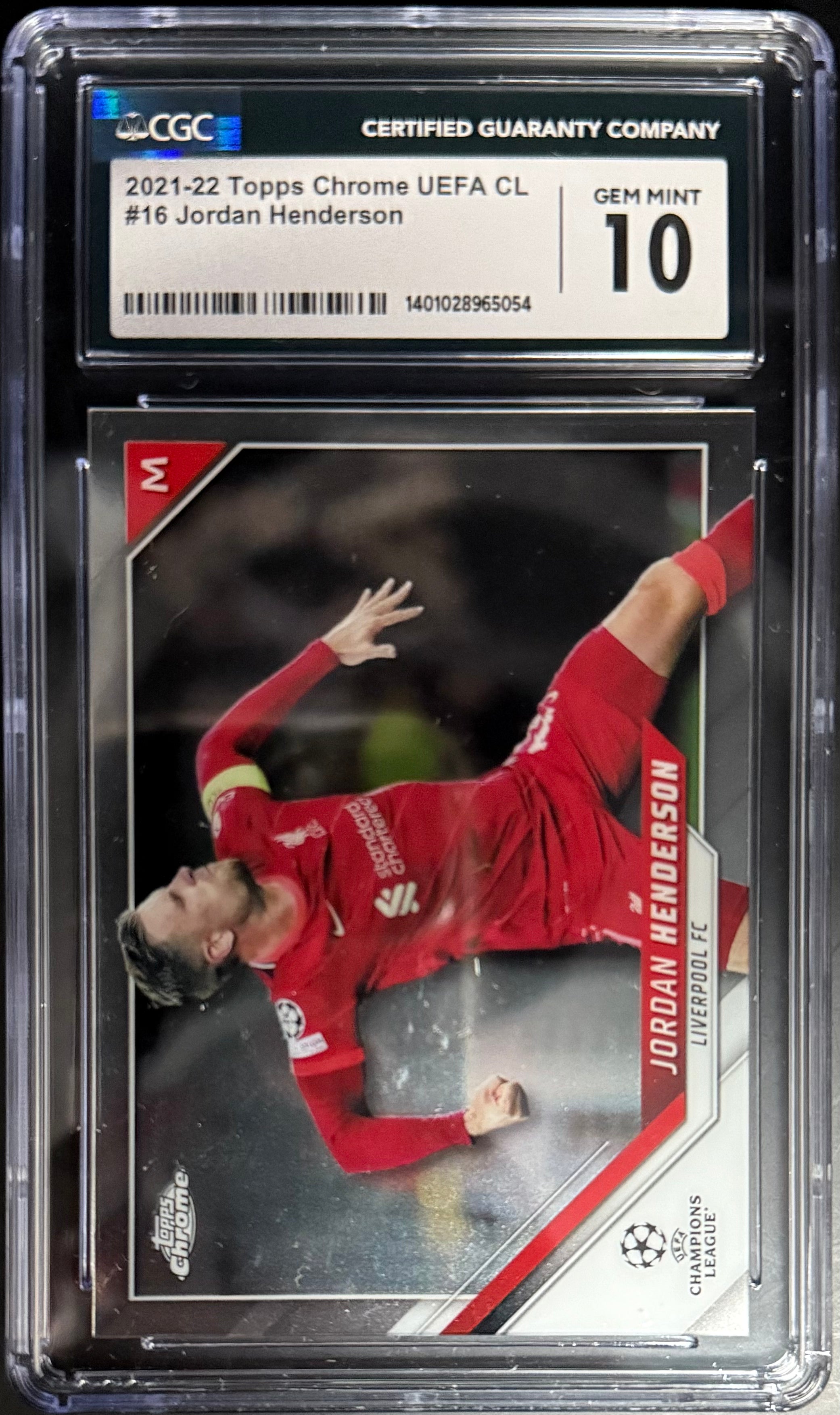 2021-22 Topps Chrome UEFA Champions League Jordan Henderson #16 Base Card - CGC 10 Gem Mint - Perfect for Soccer Collectors & Liverpool FC Fans