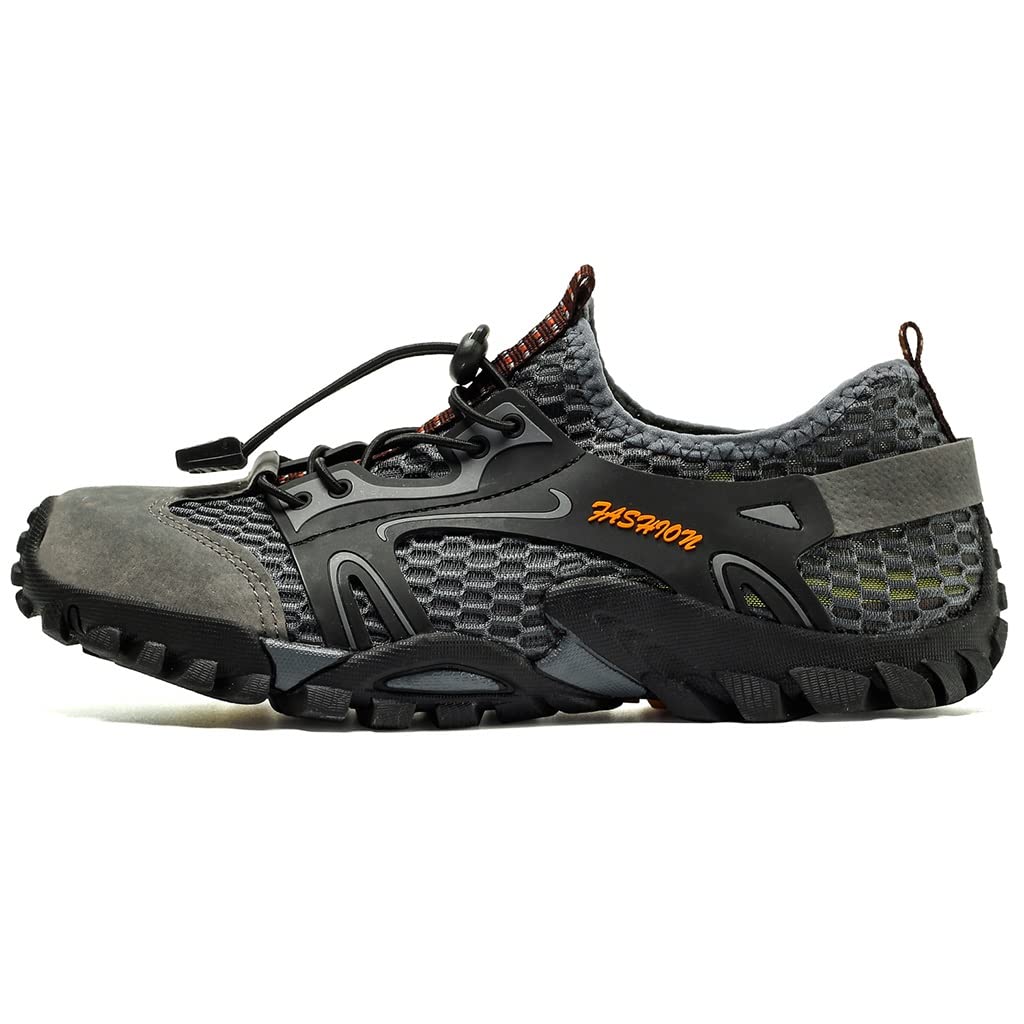 **XyyrYS Men's & Women's Quick-Dry Water Shoes - Lightweight Beach Swim Shoes for Surfing, Yoga, Water Aerobics & Pool Activities (Gray, Size 41) - Perfect for Beach Vacations, Water Sports & Outdoor Adventures**