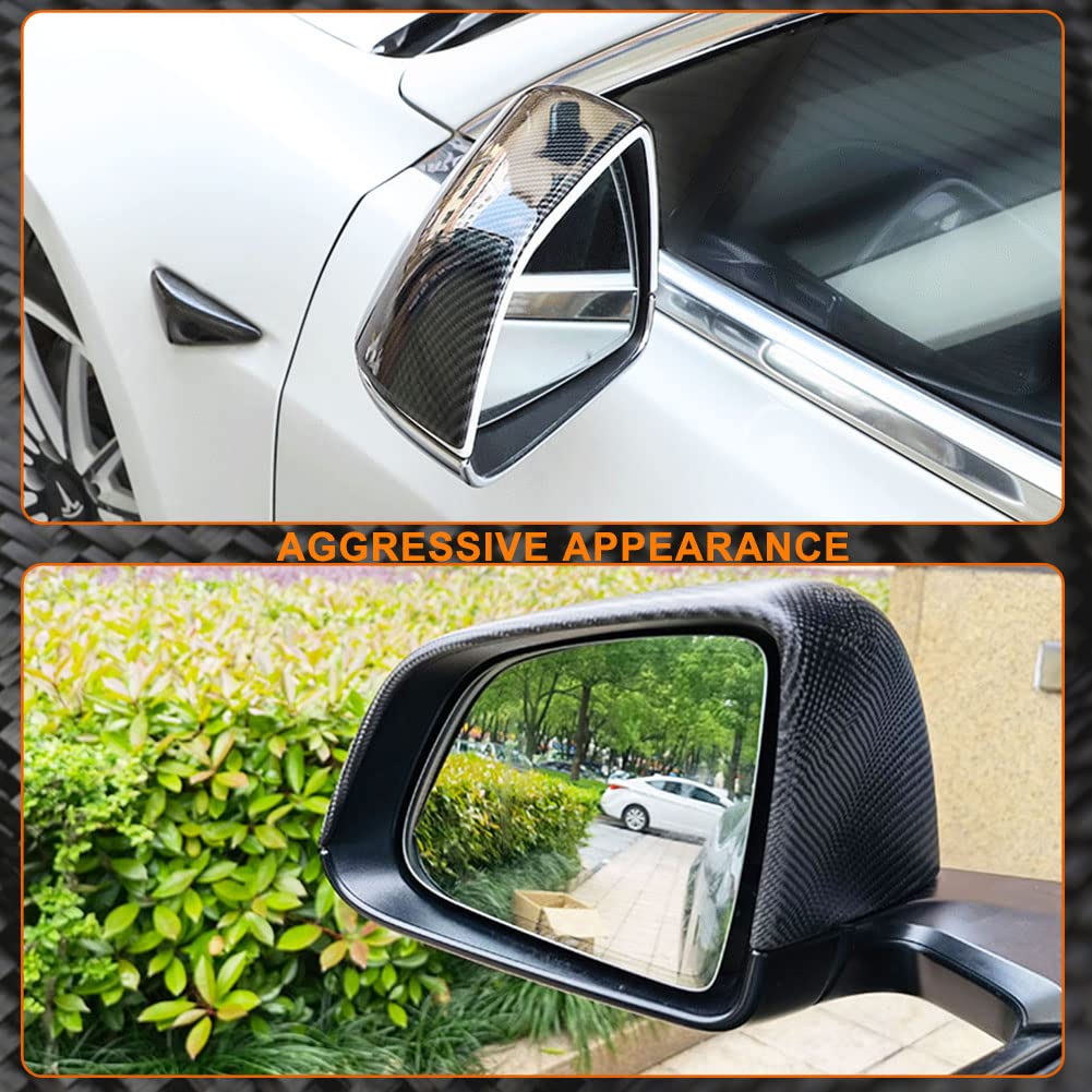 Premium Dry Carbon Fiber Mirror Caps for Tesla Model 3 (2017-2023) - OEM Style Side Rearview Mirror Covers - Lightweight & Durable Car Exterior Upgrade - Perfect for Street Racing & Show Car Enhancement