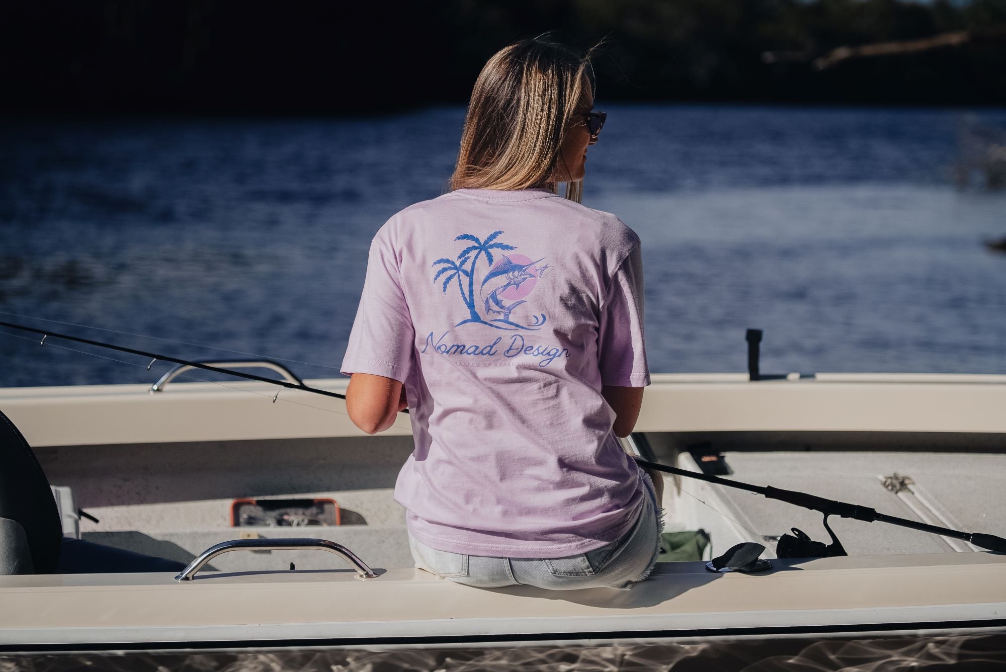 Women's Graphic T-Shirt with Marlin Sunset Print - Casual & Stylish Tee for Everyday Wear, Beach Outings, and Summer Fashion