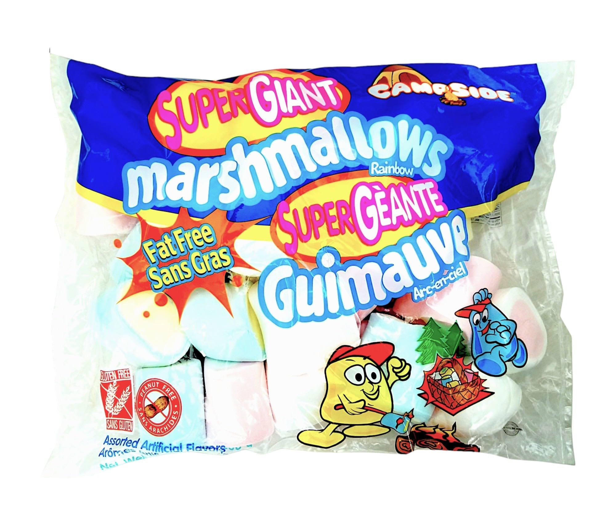 Giant Rainbow Marshmallows 700g - Jumbo Campfire Marshmallows for S'mores, Baking & Hot Chocolate Toppings - Perfect for Outdoor Camping, Parties & Dessert Decorations