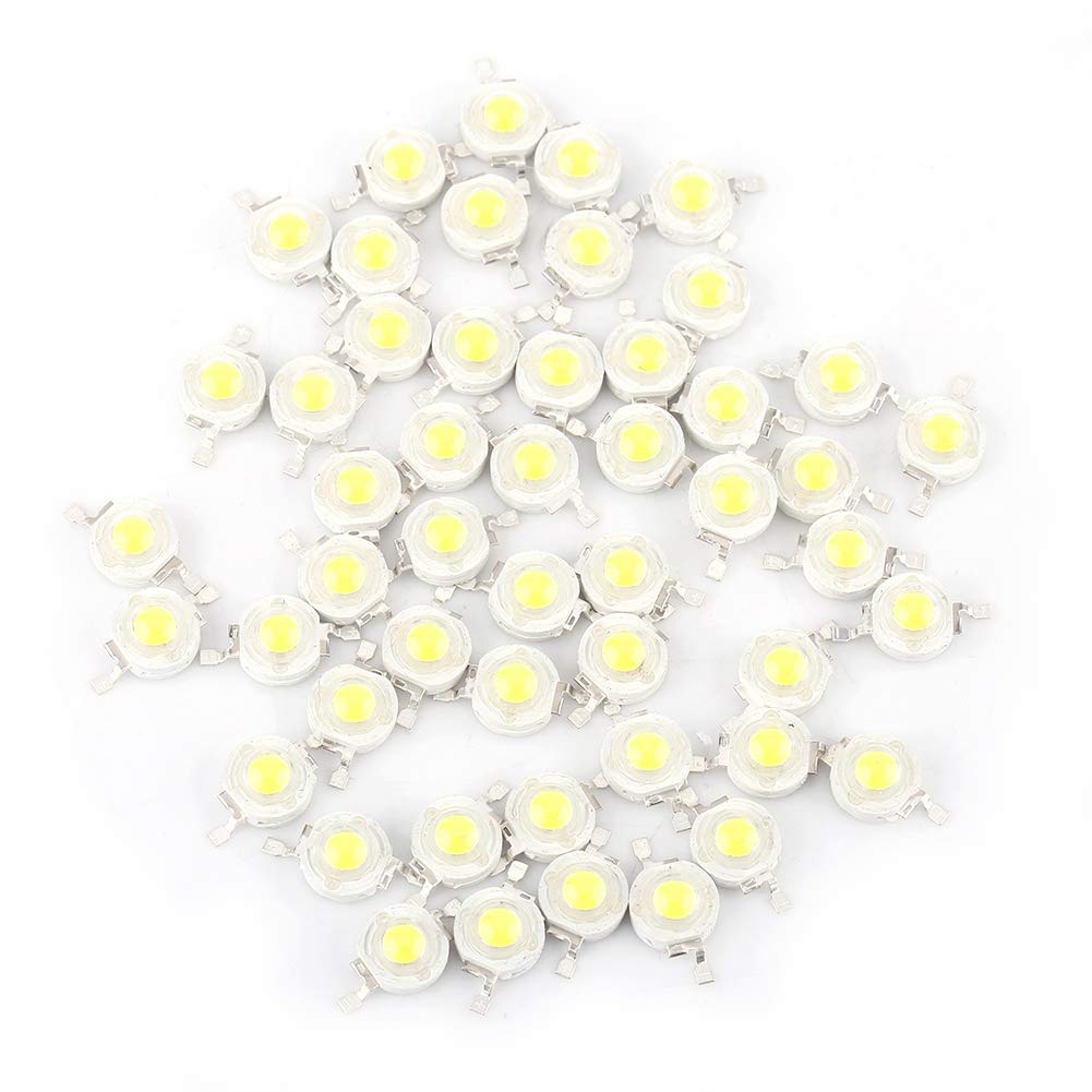 Ymiko 50pcs 1W High Power SMD LED Chips - Bright White LED Lamp Beads for DIY Floodlights, Spotlights & Lighting Fixtures | Perfect for Home, Garden, and Outdoor Lighting Projects