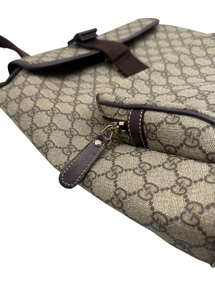 Gucci Supreme Medium Unisex Backpack - Tan Coated Canvas Design for Men & Women | Perfect for Travel, Work & School | Durable & Stylish Backpack for Everyday Use