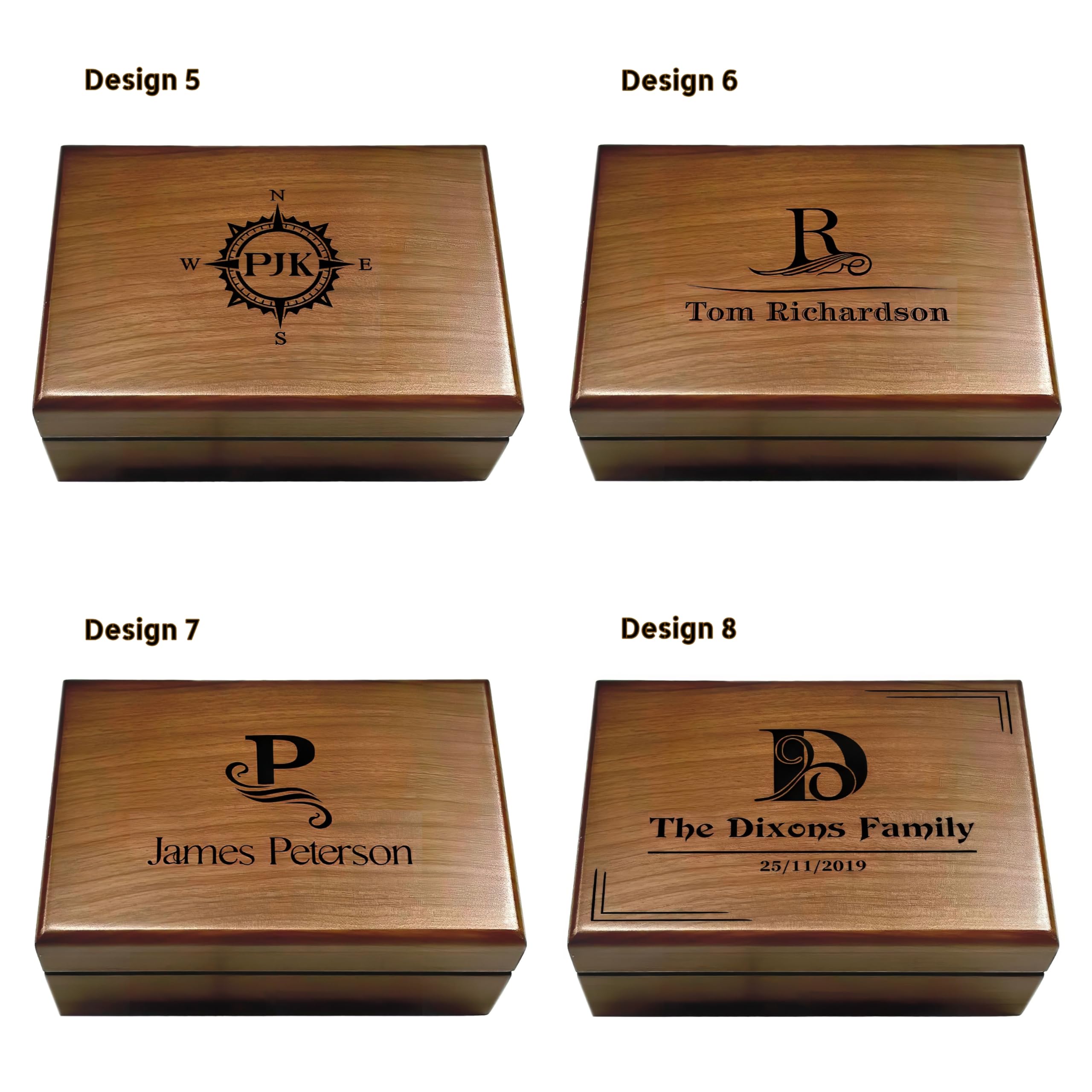 Extra Large Wooden Memory Keepsake Box for Men - Personalized Monogram Jewelry Storage - Walnut Gift Box for Retirement, Wedding & Special Occasions - Perfect for Organizing Valuables & Sentimental Items