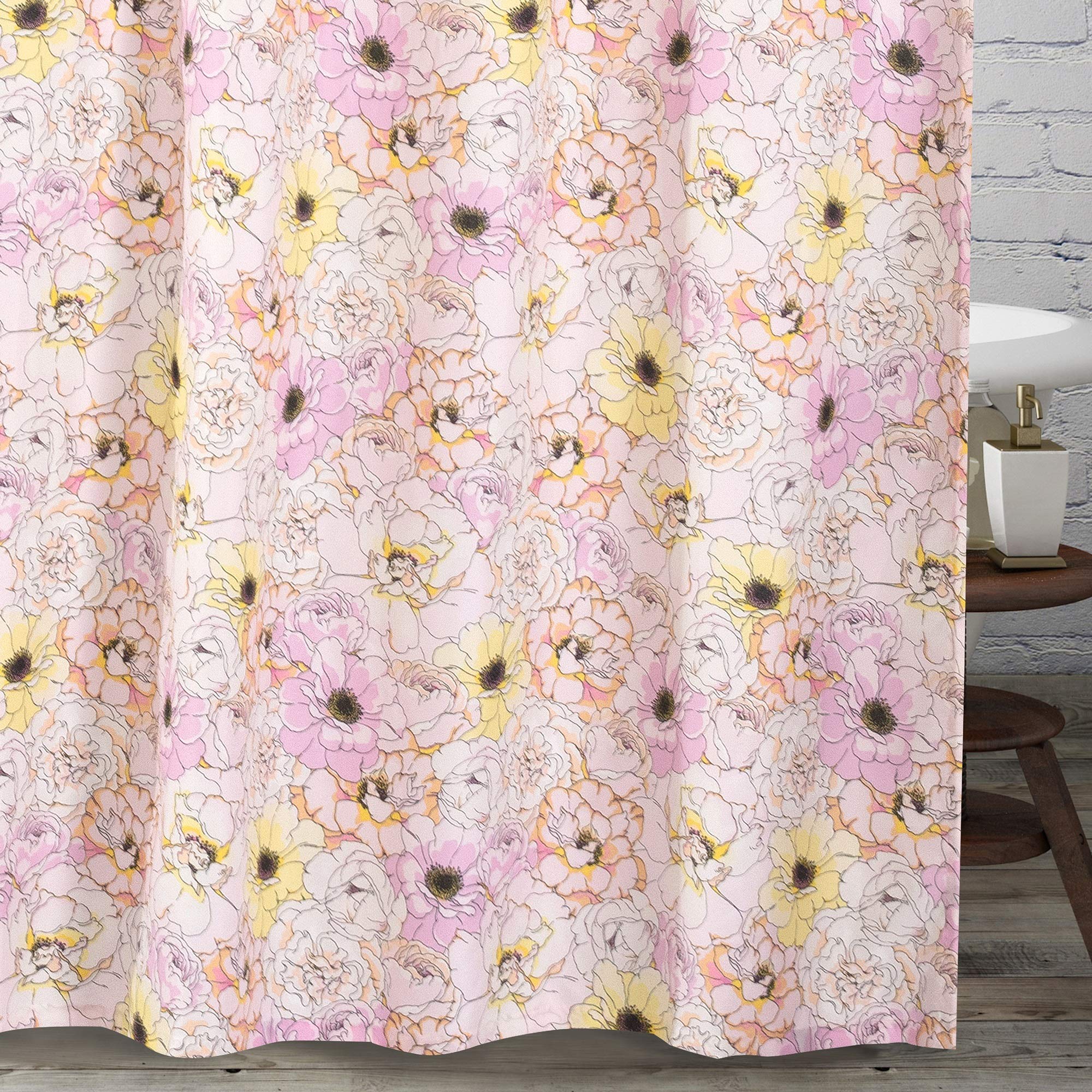 Misty Bloom Shower Curtain - Waterproof Bathroom Decor with Floral Design, 72x72 Inches - Perfect for Modern Bathrooms & Spa-Like Retreats