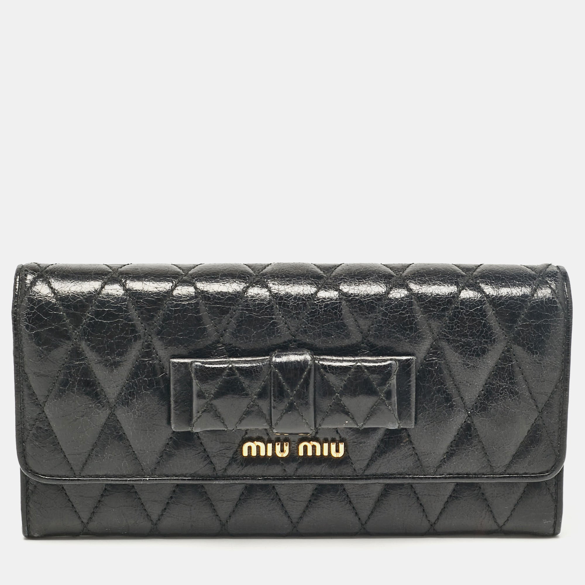 Stylish Black Glossy Leather Bow Flap Continental Wallet for Women - Perfect for Everyday Use, Travel & Gift Giving
