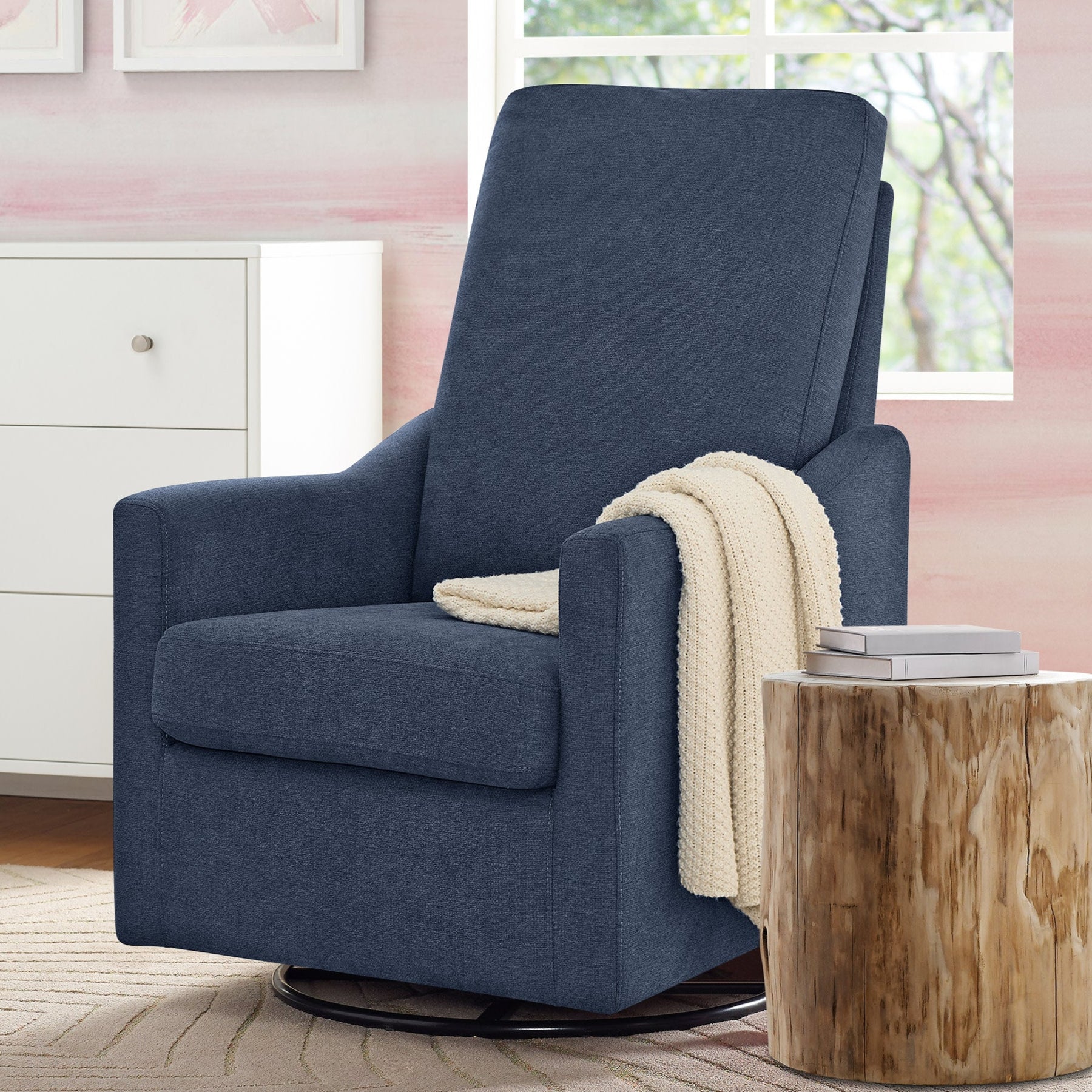 Andie Nursery Glider Swivel Chair - Stain Resistant LiveSmart Fabric - Comfortable Rocking Chair for Breastfeeding & Baby Nursery - Perfect for Nursing, Reading & Relaxing with Your Newborn