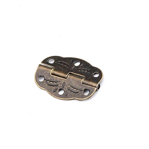 Vintage Bronze Engraved Cabinet Hinges - 1 Piece Brass Hardware for Furniture, Jewelry Box & Drawer - Elegant Antique Design for Home Decor & DIY Projects