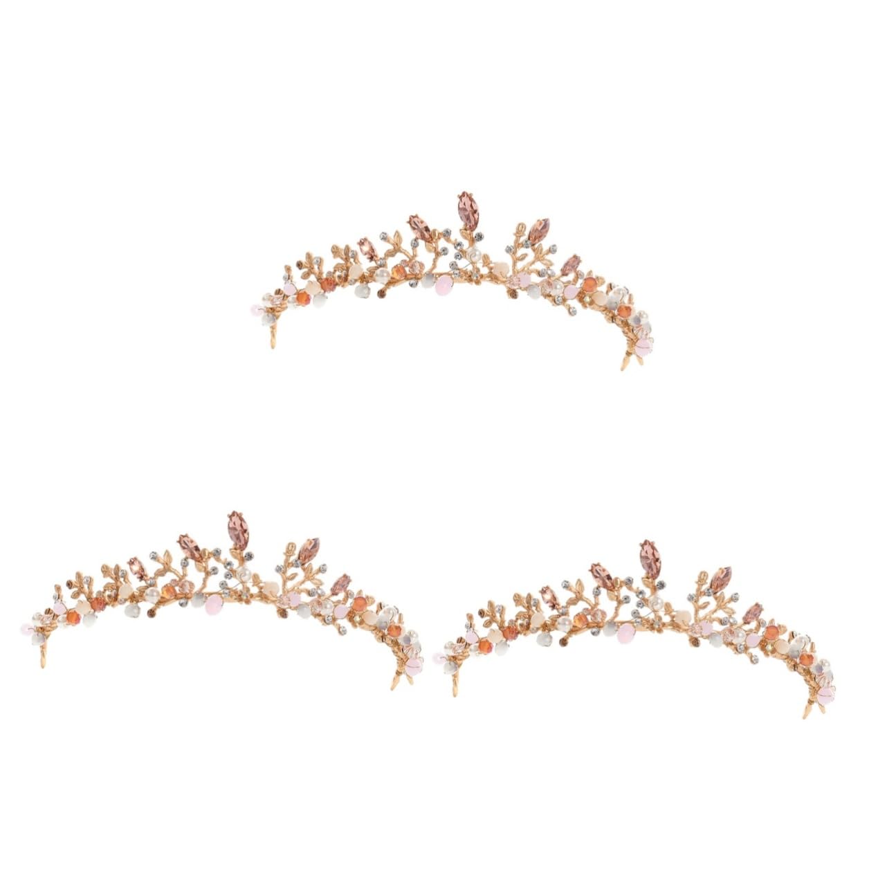 Minkissy 3PCS Wedding Headbands for Women - Rhinestone Bridal Hair Accessories, Crystal Hairband & Tiara Set - Perfect for Brides, Bridesmaids, and Special Occasions