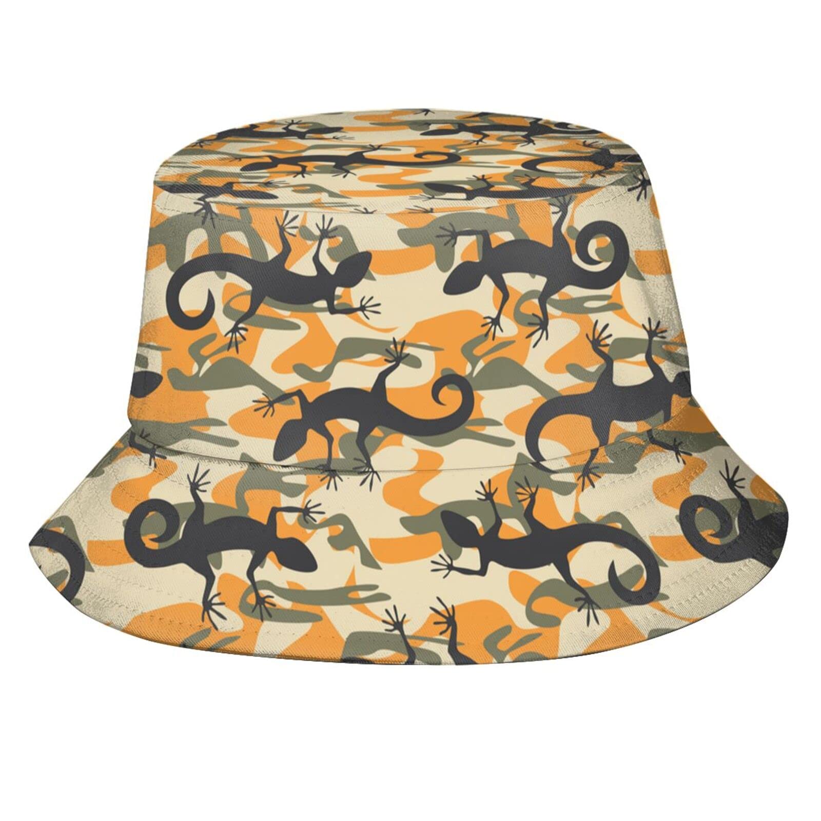 Stylish Lizard Print Bucket Hat - Cute Animal Design Sun Hat for Women & Men | Perfect for Fishing, Beach, Outdoor Activities & Happy Muharram Celebrations