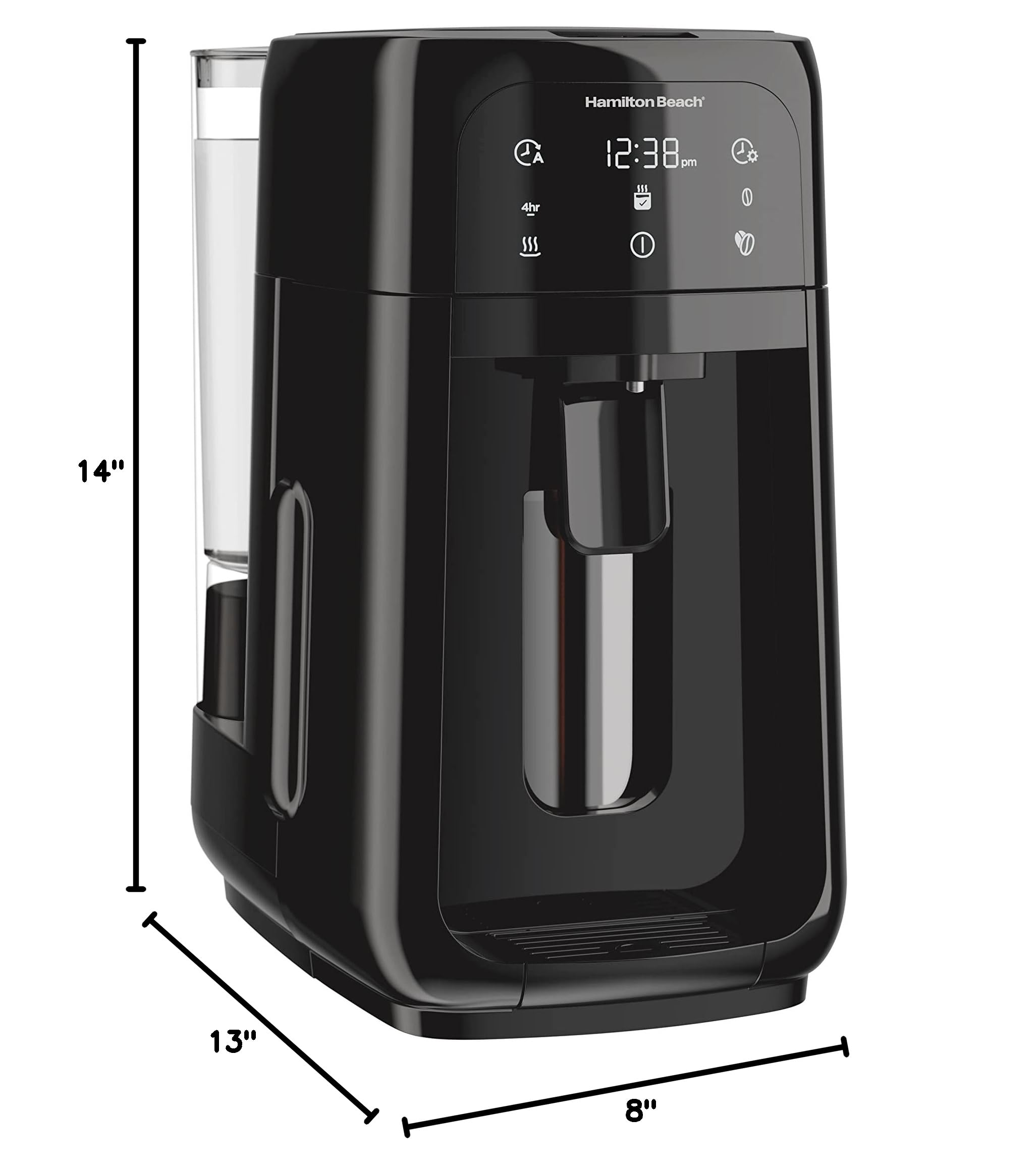 Hamilton Beach 12-Cup Programmable Drip Coffee Maker with One-Touch Brewing - Removable Water Tank & Glass Carafe - Perfect for Home, Office, or Restaurant Use (Model 47600, Black)