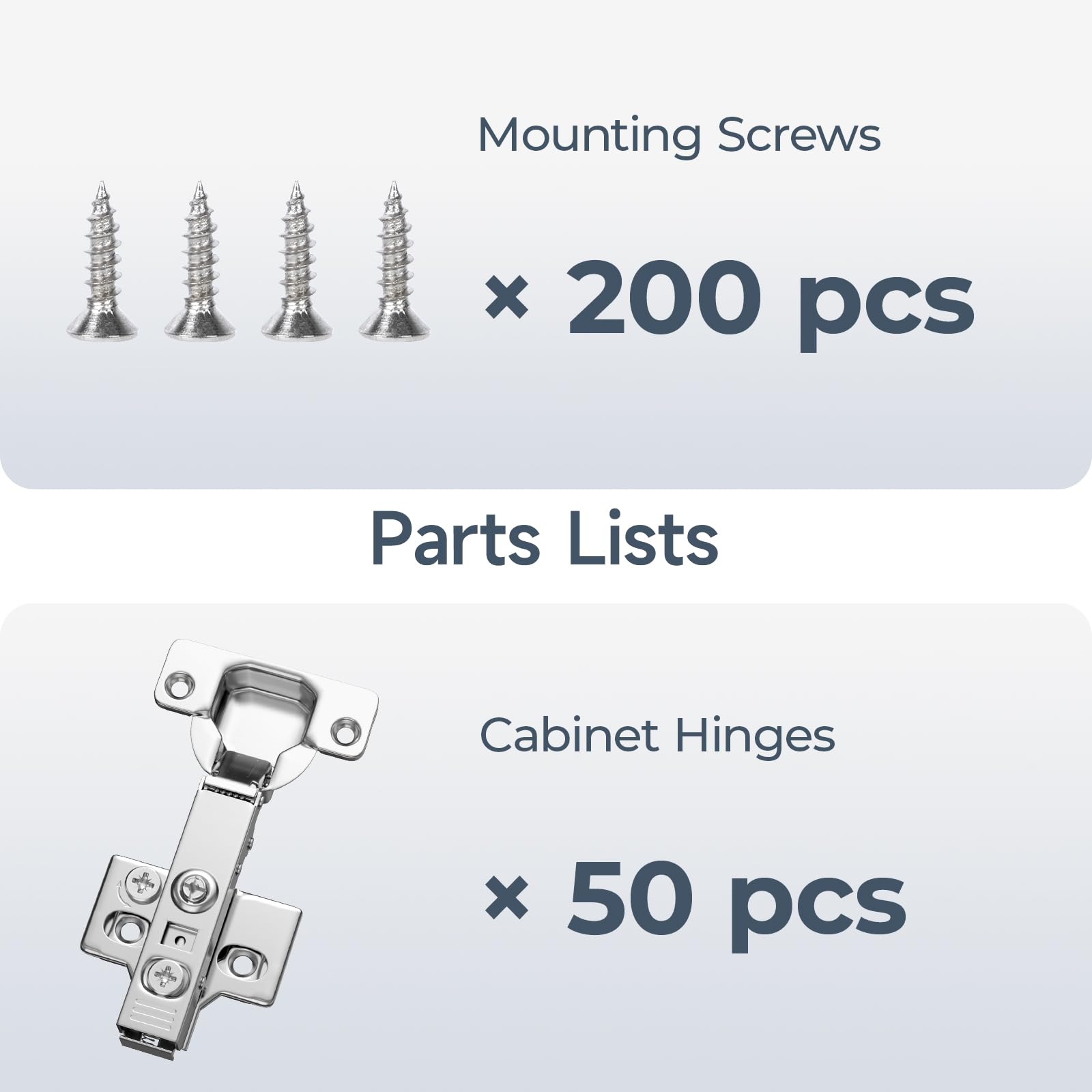 HOSOM 50 Pack Soft Close Cabinet Hinges - Full Overlay Frameless European Hinges with 3-Way Adjustment, 110° Opening Angle for Kitchen Cabinets | Durable Concealed Hinges for Smooth Quiet Closing - Perfect for Home Kitchen Renovation & Cabinet Upgrades