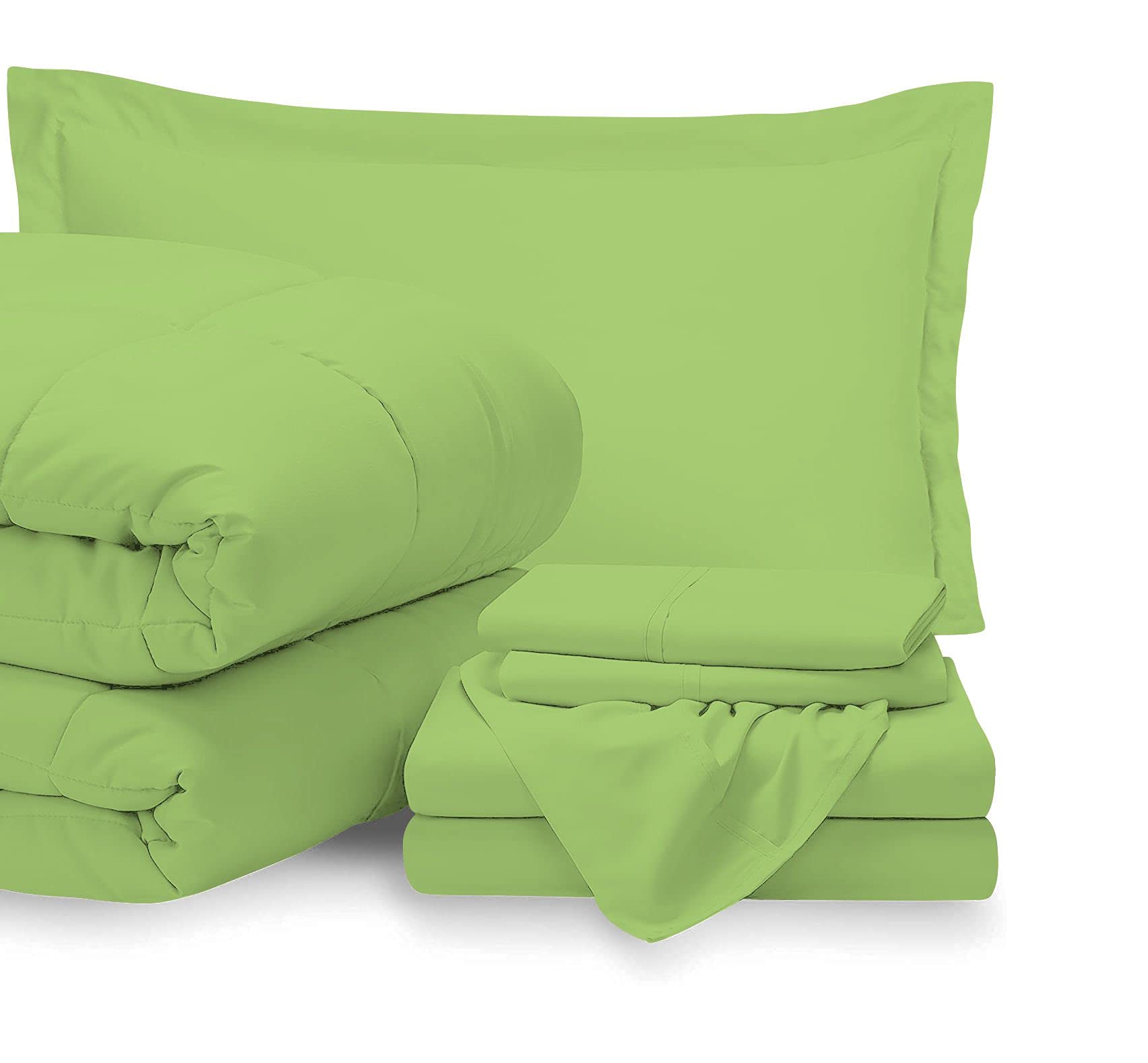 Premium 7-Piece King Size Bed in a Bag Set - 100% Egyptian Cotton Comforter & Sheets with 15