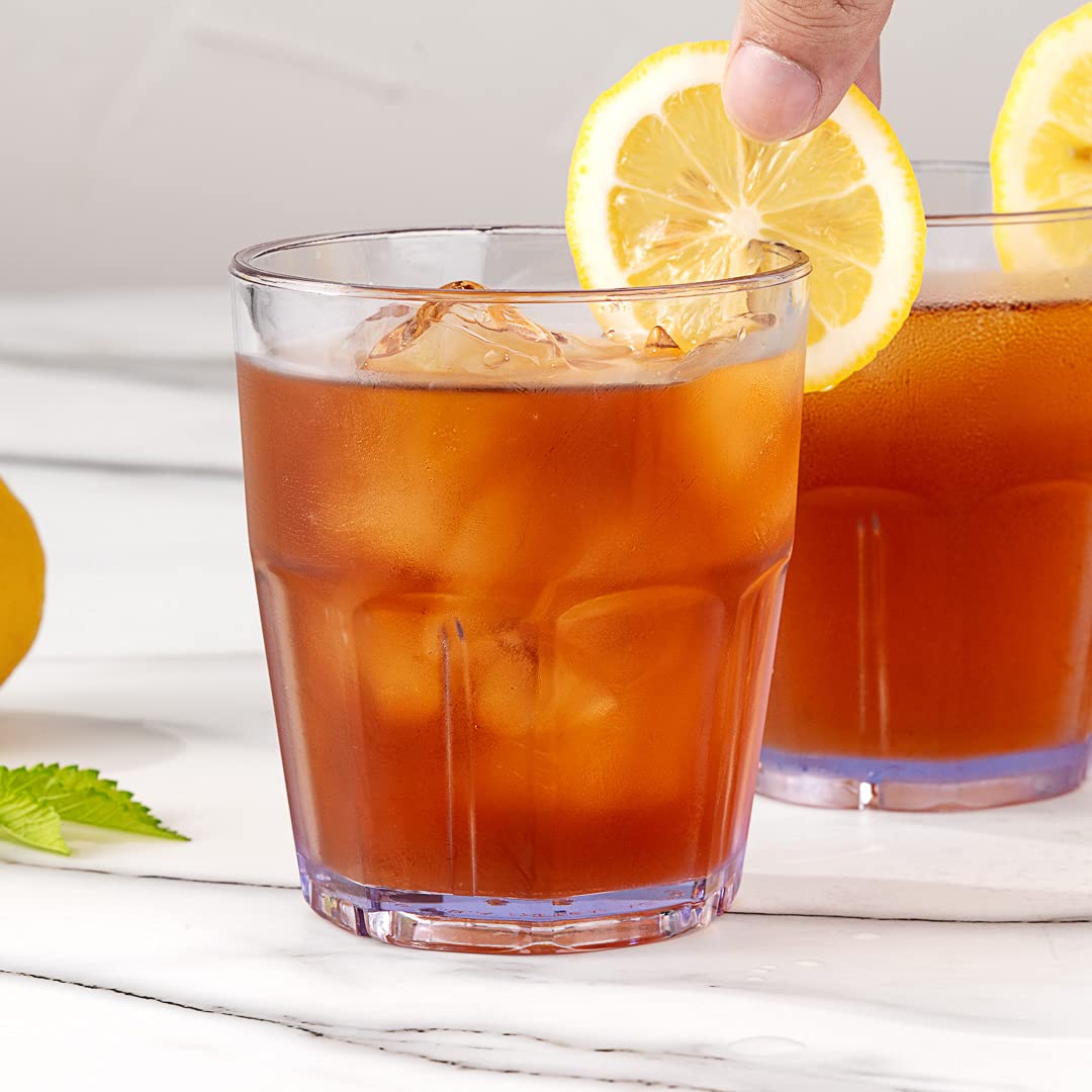 Bev Tek 12oz Shatter-Resistant Plastic Tumblers - Set of 10 Clear Stackable Drinking Cups, Dishwasher Safe & Restaurant Style - Perfect for Parties, Restaurants, and Outdoor Events