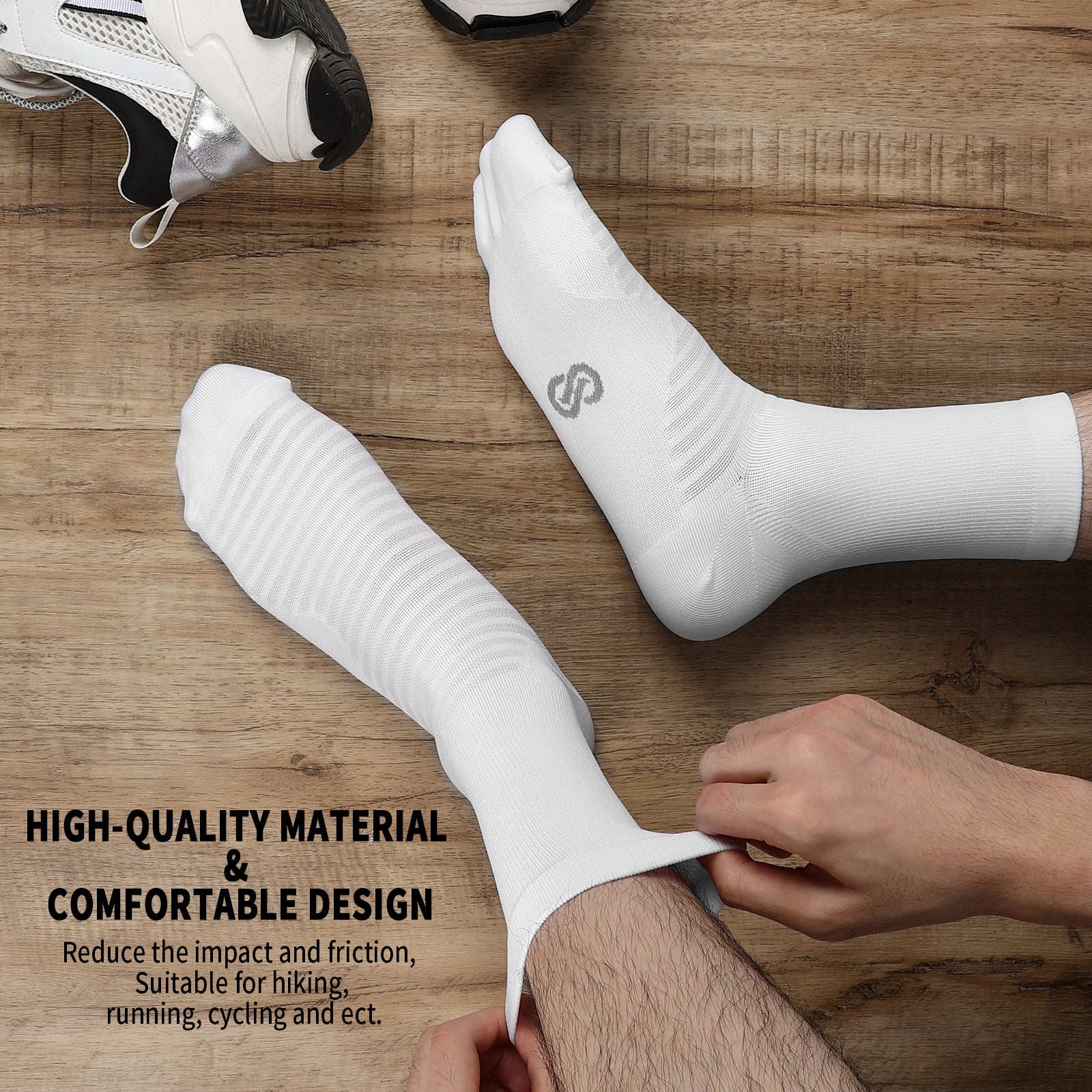 GECKOMAN x PAPLUS Athletic Crew Socks for Men & Women - Breathable Performance Running Socks for Sports, Gym & Daily Wear