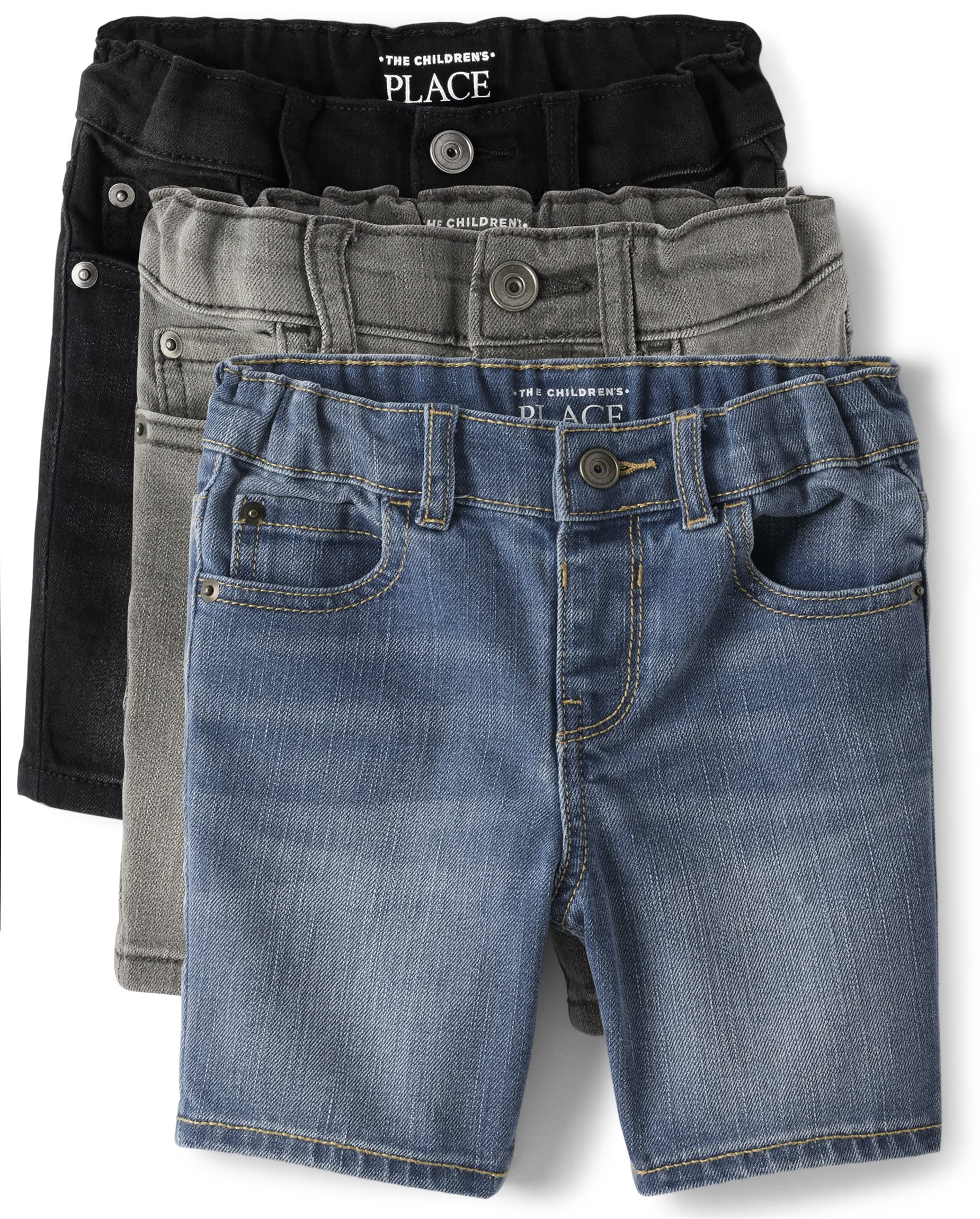 The Children's Place Baby Boys' Stretch Denim Jean Shorts - Comfortable & Stylish Toddler Shorts for Summer Play & Outdoor Adventures