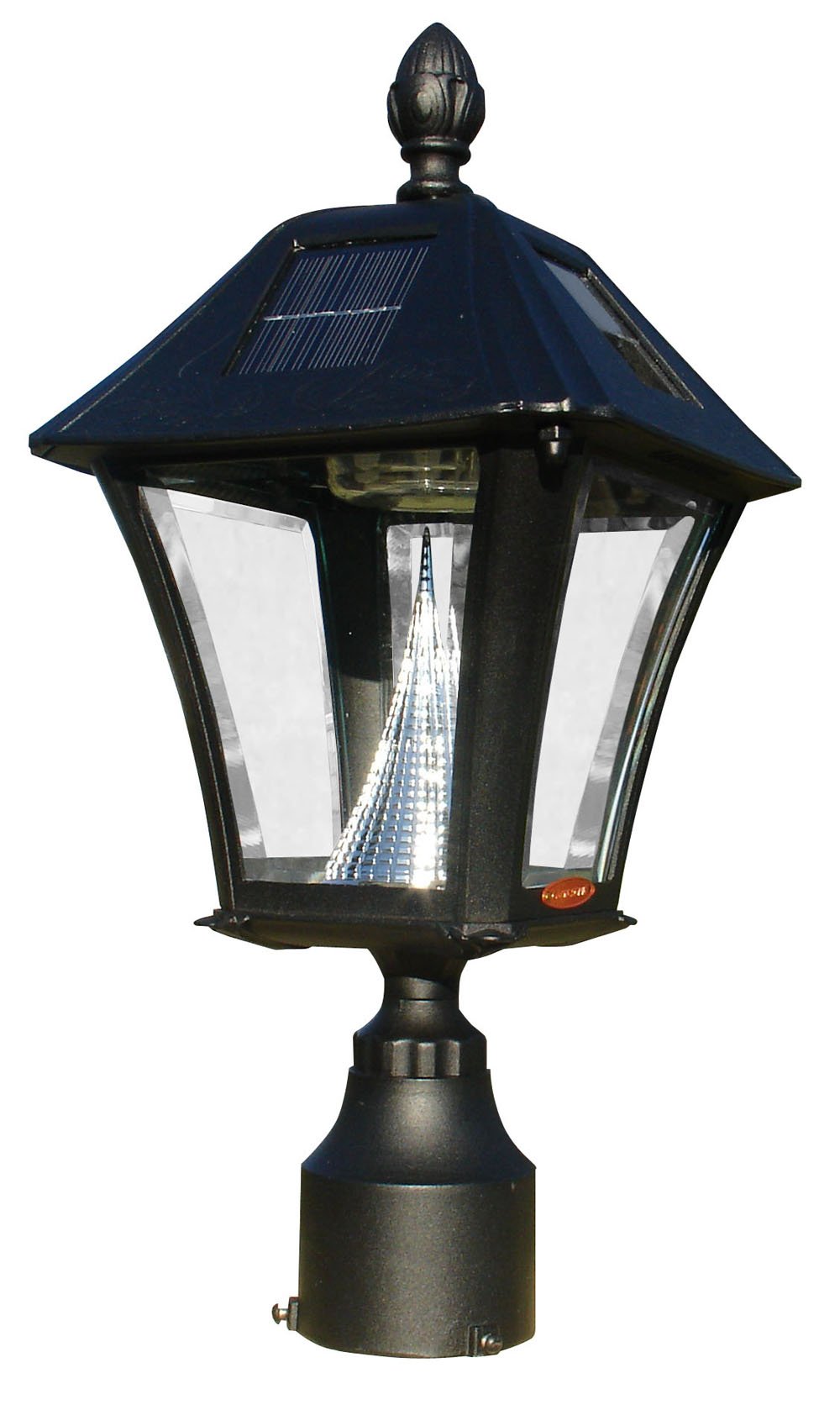 Bronze Mailbox with Post Fluted Base & Solar Light - Includes 3 Address Plates - Perfect for Home, Garden, and Driveway Security