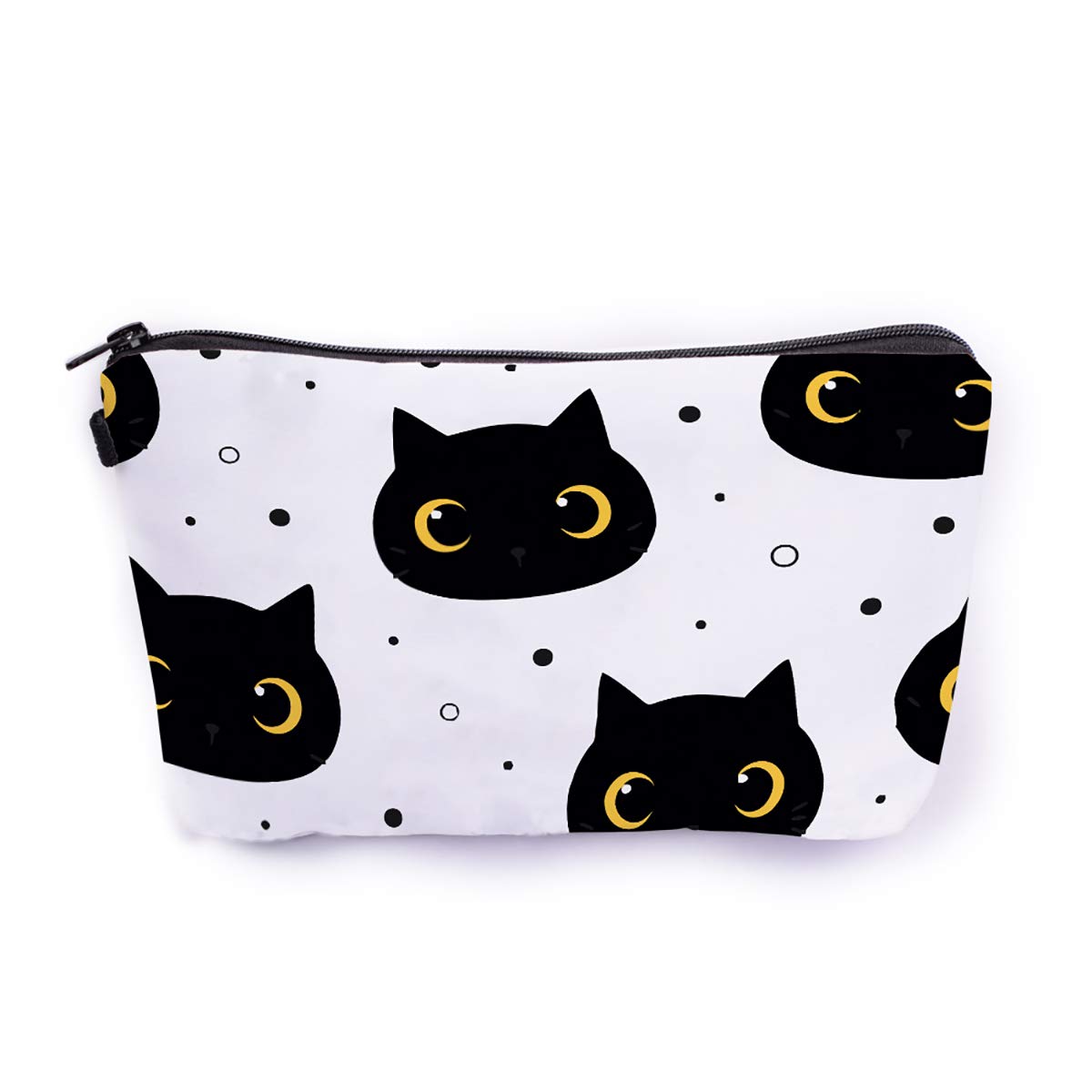 Crazyify The Notorious Cat Makeup Pouch | Women's Canvas Cosmetic Bag with Zipper | Travel Toiletry Organizer & Makeup Storage | Perfect for Travel, Gym, and Daily Use