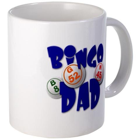 BINGO DAD Player Fan Gift - 11oz Ceramic Coffee Mug for Tea & Hot Drinks - Perfect for Game Nights, Father's Day & Coffee Lovers