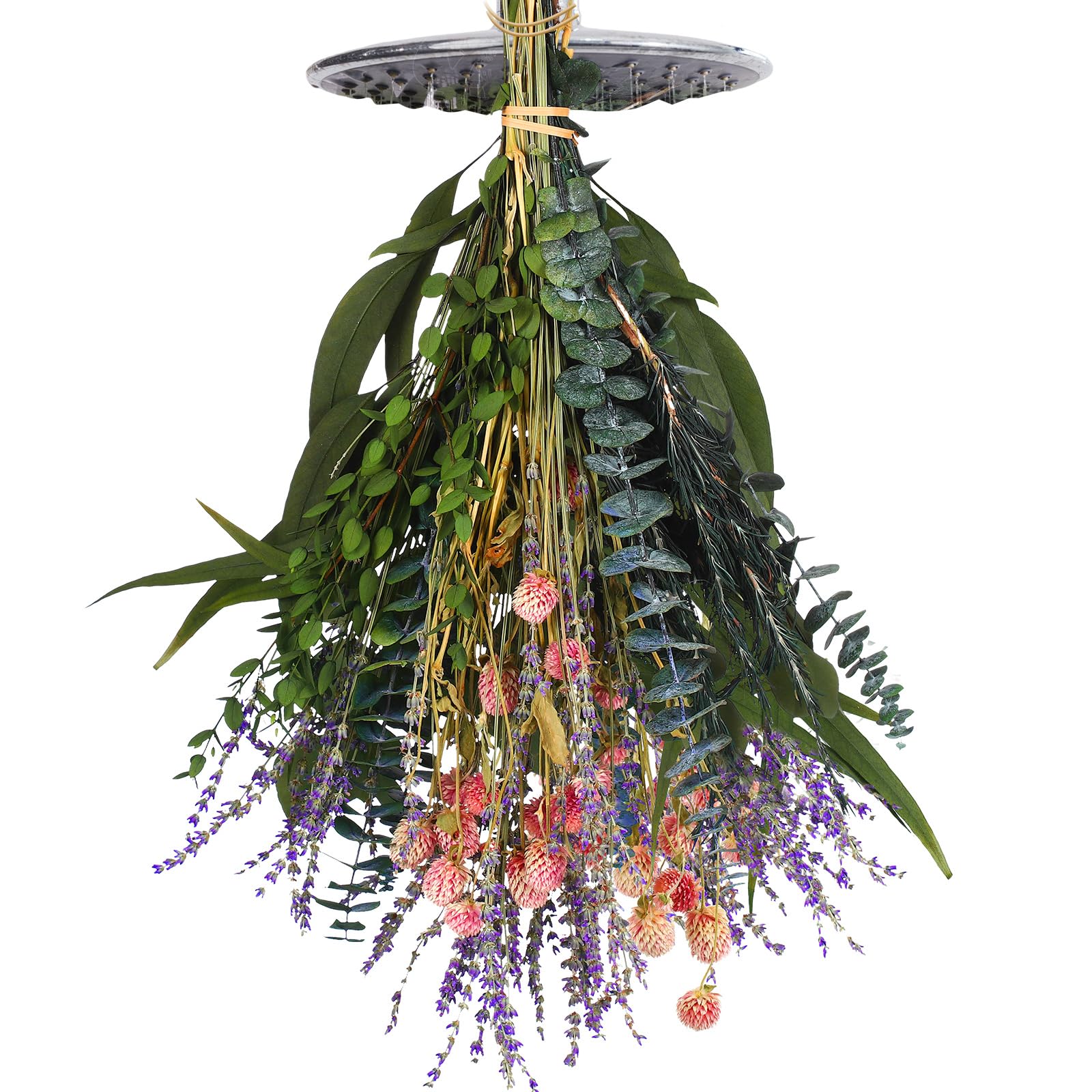 Fabbay 67 Pcs Dried Lavender Eucalyptus Shower Bundle - Natural Hanging Plant with Real Leaves for Spa, Bathroom Decor & Floral Arrangements | Aromatherapy, Relaxation & Home Decor Gift Idea