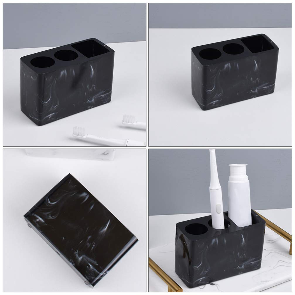 Hemoton Resin Toothbrush Holder Stand with Razor Holder - Bathroom Organizer for Electric & Manual Toothbrushes, Toothpaste, and Razors - Perfect for Kids & Adults, Ideal for Countertop, Sink, or Shower Organization