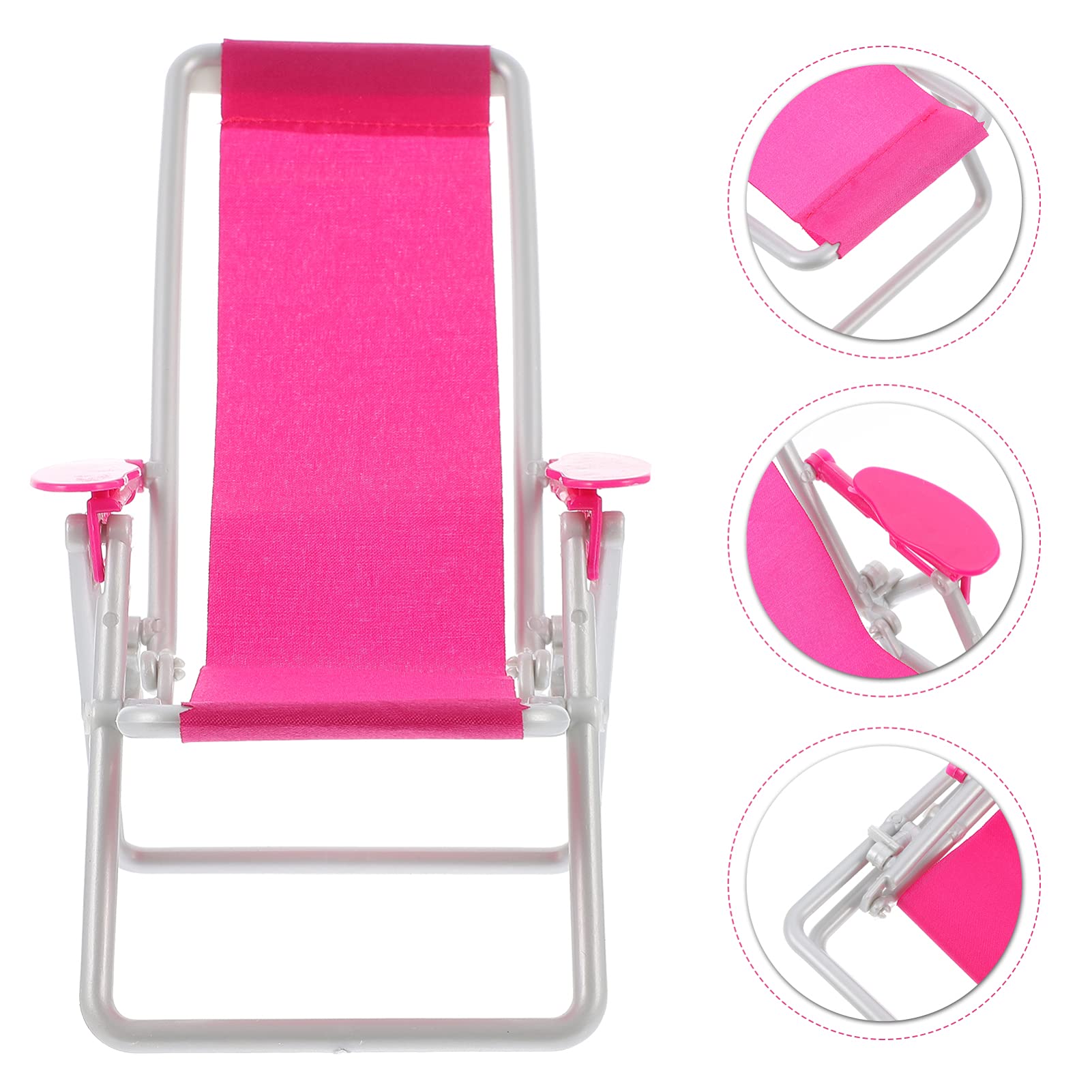 Mini Beach Lounge Chairs for Kids - 2 Pack Dollhouse Furniture, Tiny Sofa for Action Figures & Room Decor - Perfect for Beach-Themed Photos, Doll Play & Car Accessories