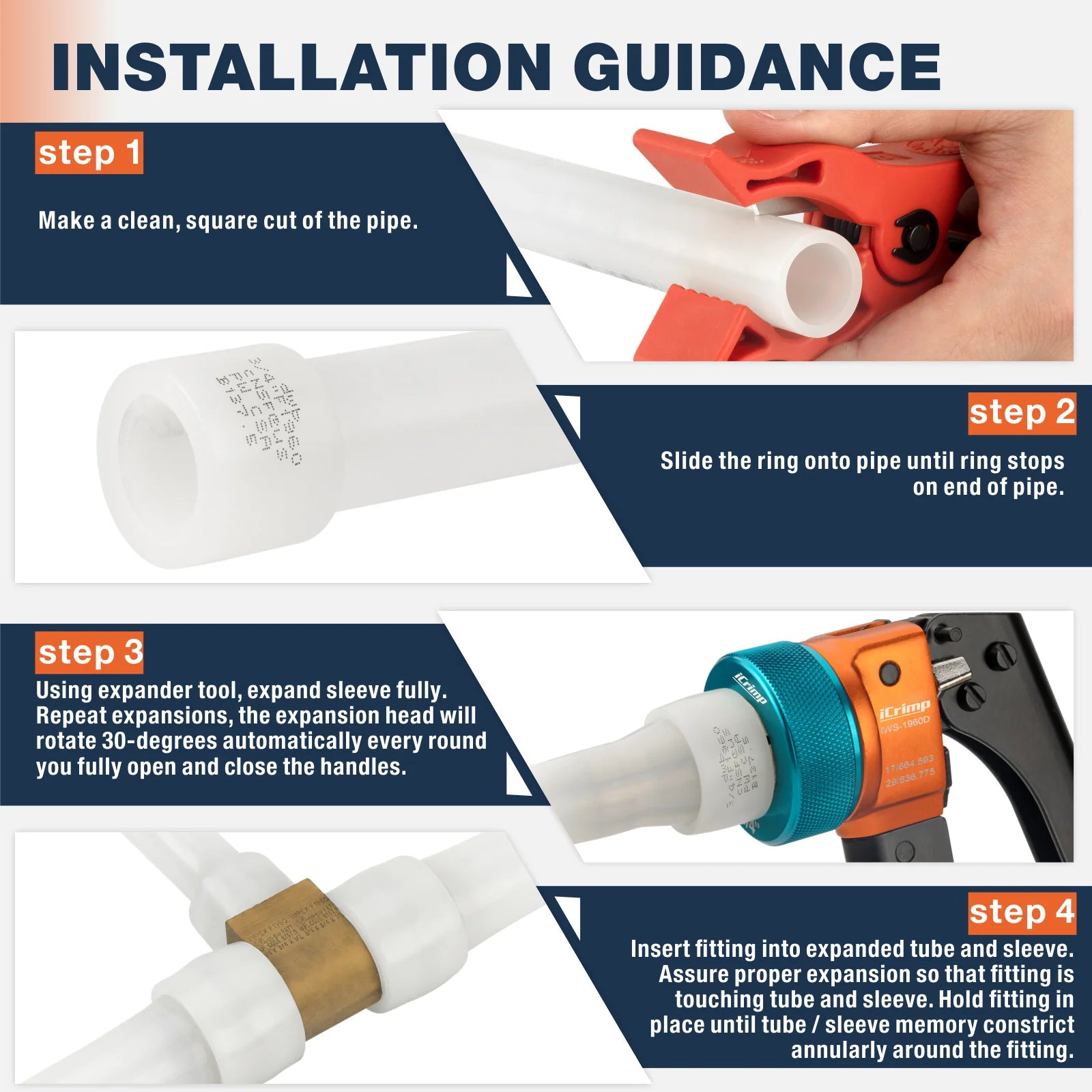 Professional PEX Expansion Tool Kit with 3/8