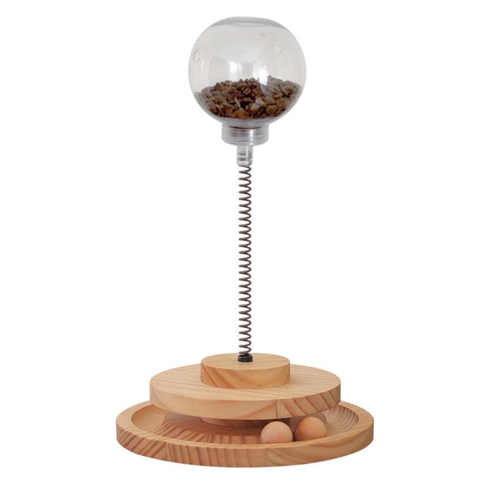 ACGrade Interactive Cat Toys Set - Solid Wood Turntable, Play Tunnels & Puzzle Tumbler Food Ball for Indoor Cats | Stimulating Playtime & Slow Feeding Solution for Kittens & Adult Cats