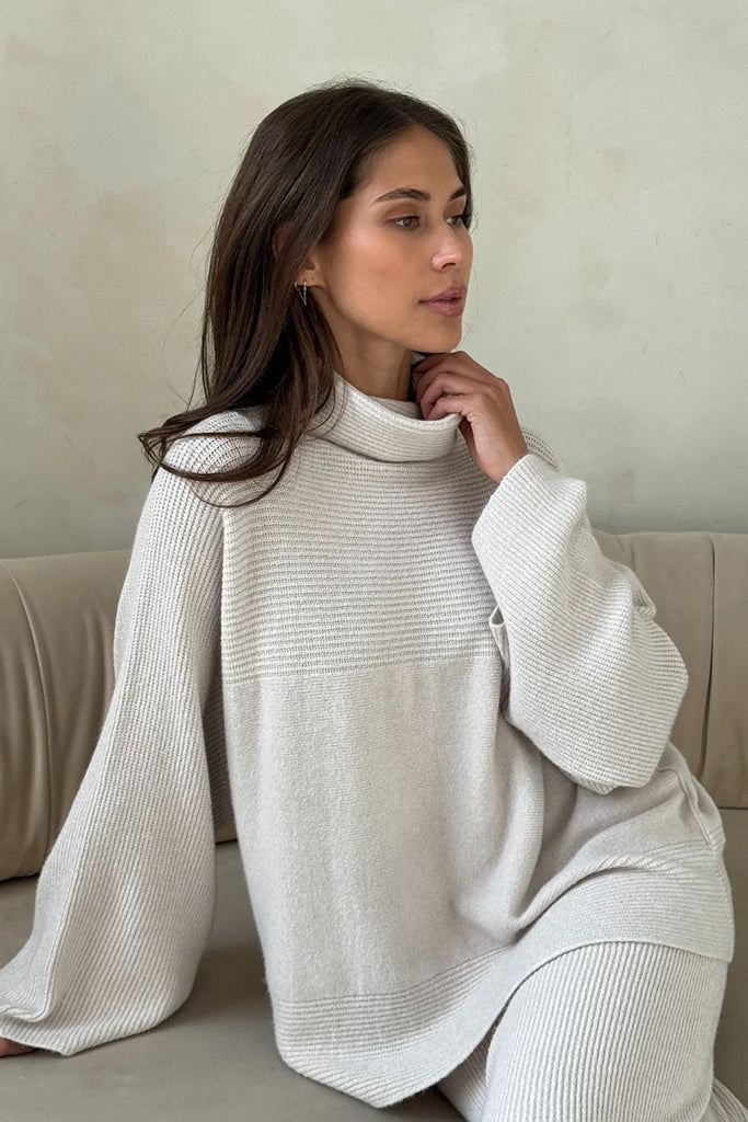Charli & Alma Skirt with Amelie Sweater Set in Ivory - Women's Elegant Knit Skirt and Sweater Outfit for Work, Date Night & Special Occasions