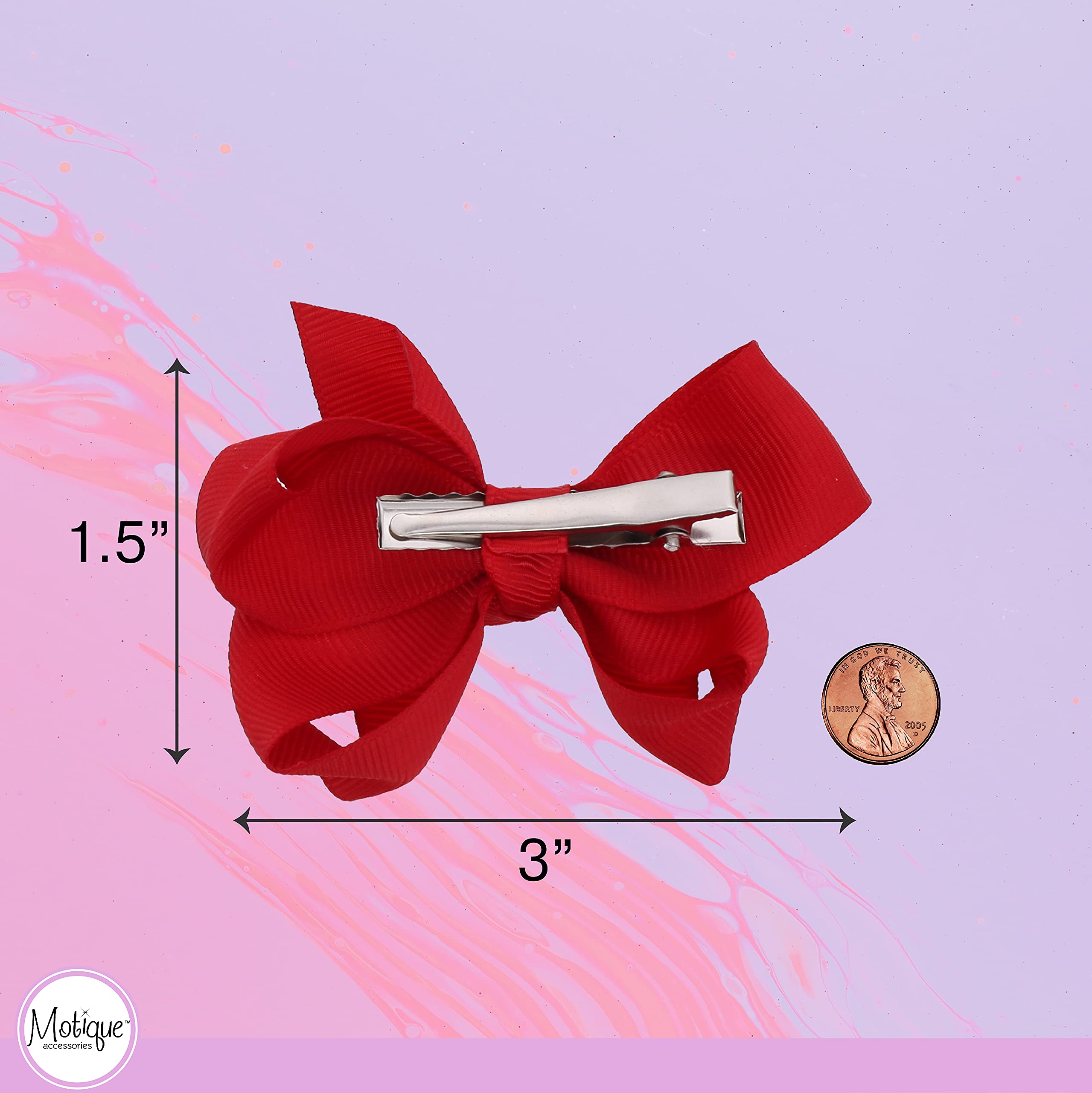 12 Pack Small Solid Red Hair Bows for Girls - Perfect for Parties, Weddings, and Everyday Hair Accessories