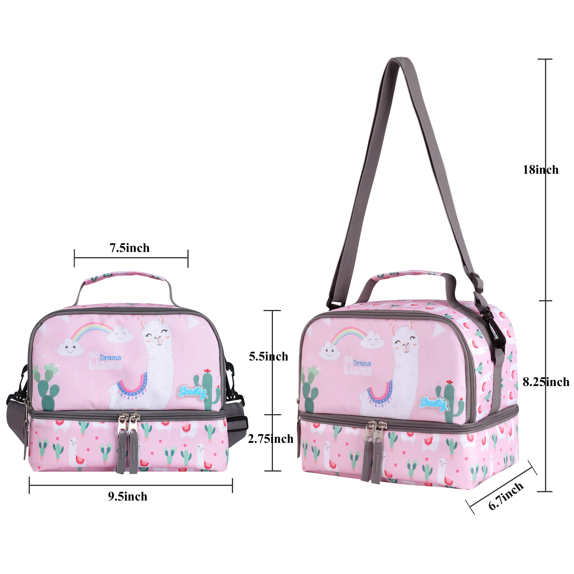 Seastig 18 Inch Rolling Backpack for Kids - Double Handle Wheeled Backpack with Detachable Lunch Bag Set | School, Travel & Daily Use for Boys & Girls
