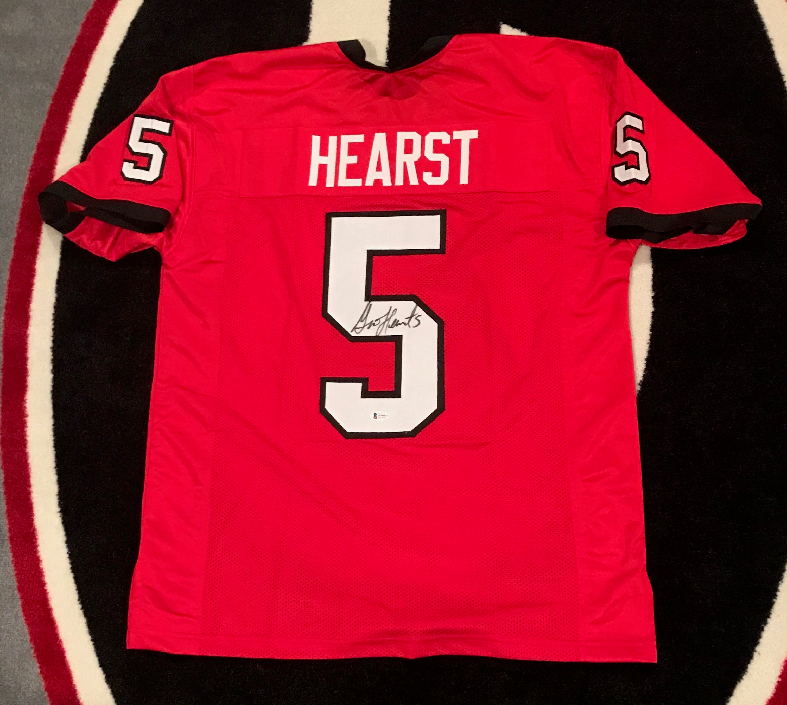 Garrison Hearst Autographed Georgia Bulldogs Red Football Jersey - Authentic Signed Memorabilia for Collectors and Fans - Perfect for Display, Gifts, and Game Day Decor