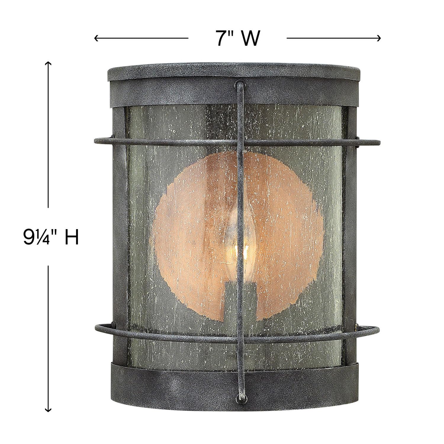 Hinkley Newport Collection Traditional One Light Small Outdoor Wall Mount - Aged Zinc Finish for Porch, Patio & Garden Lighting