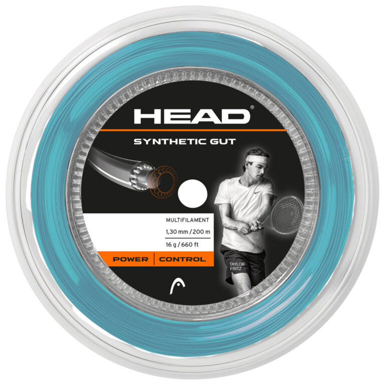 Head Synthetic Gut 16/1.30 Tennis String Reel (Blue) - Premium Tennis Racket String for Durability & Performance | Perfect for Recreational & Competitive Players