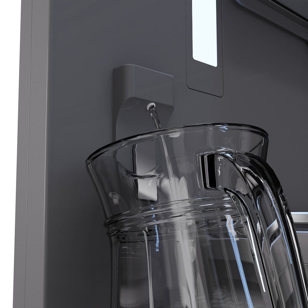 ZLINE 72 Inch 39.6 Cu Ft French Door Built-In Bottom Freezer Refrigerator with Water Dispenser & Ice Maker - Satin Stainless Steel & Graphite Gray Interior (GRBIT SN 72) - Perfect for Modern Kitchens & Open Concept Homes