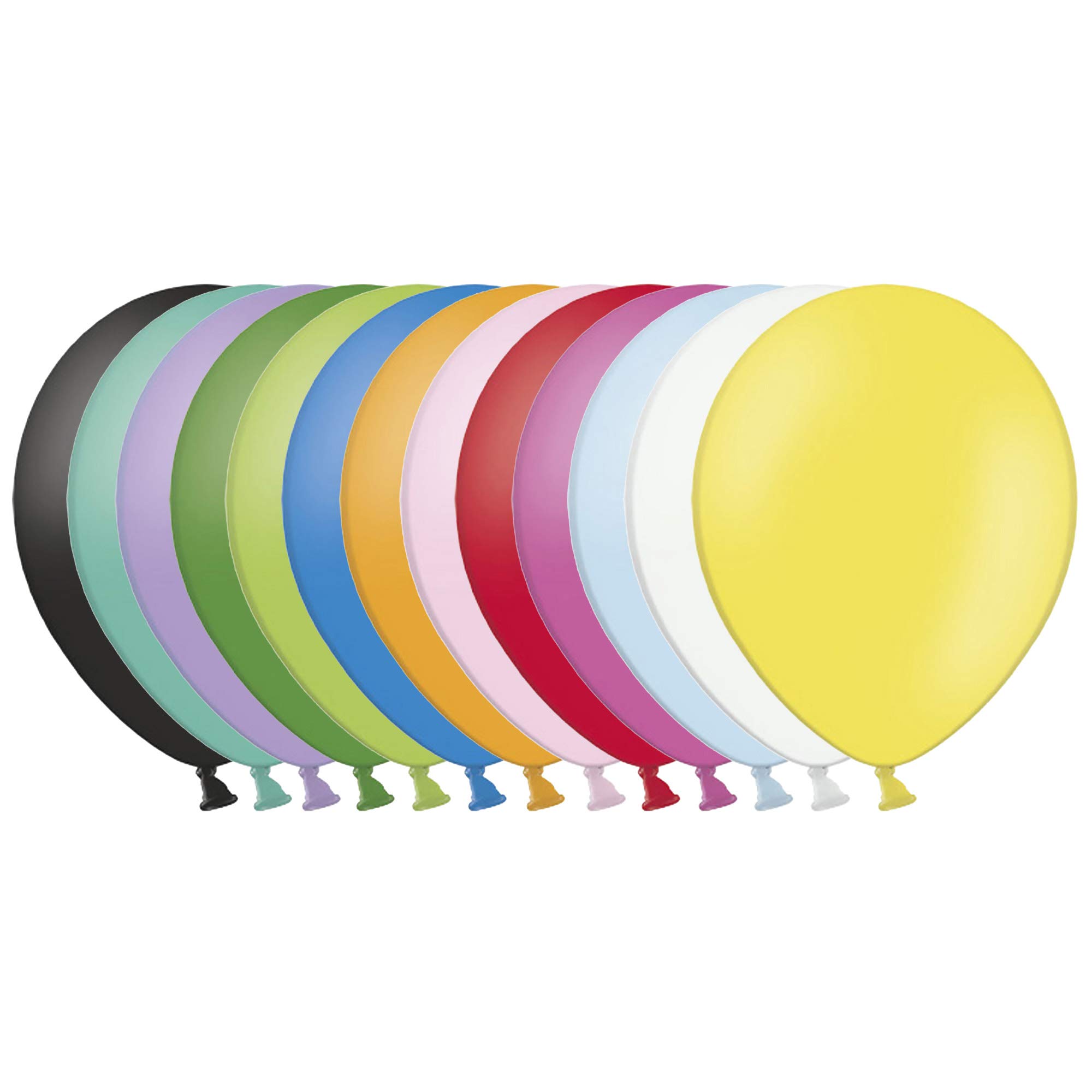 Belbal 10.5 Inch Pastel Balloons Pack of 100 - Soft Pink, Mint Green, Lavender, Sky Blue & Peach for Birthday Parties, Baby Showers, Weddings & Decorations