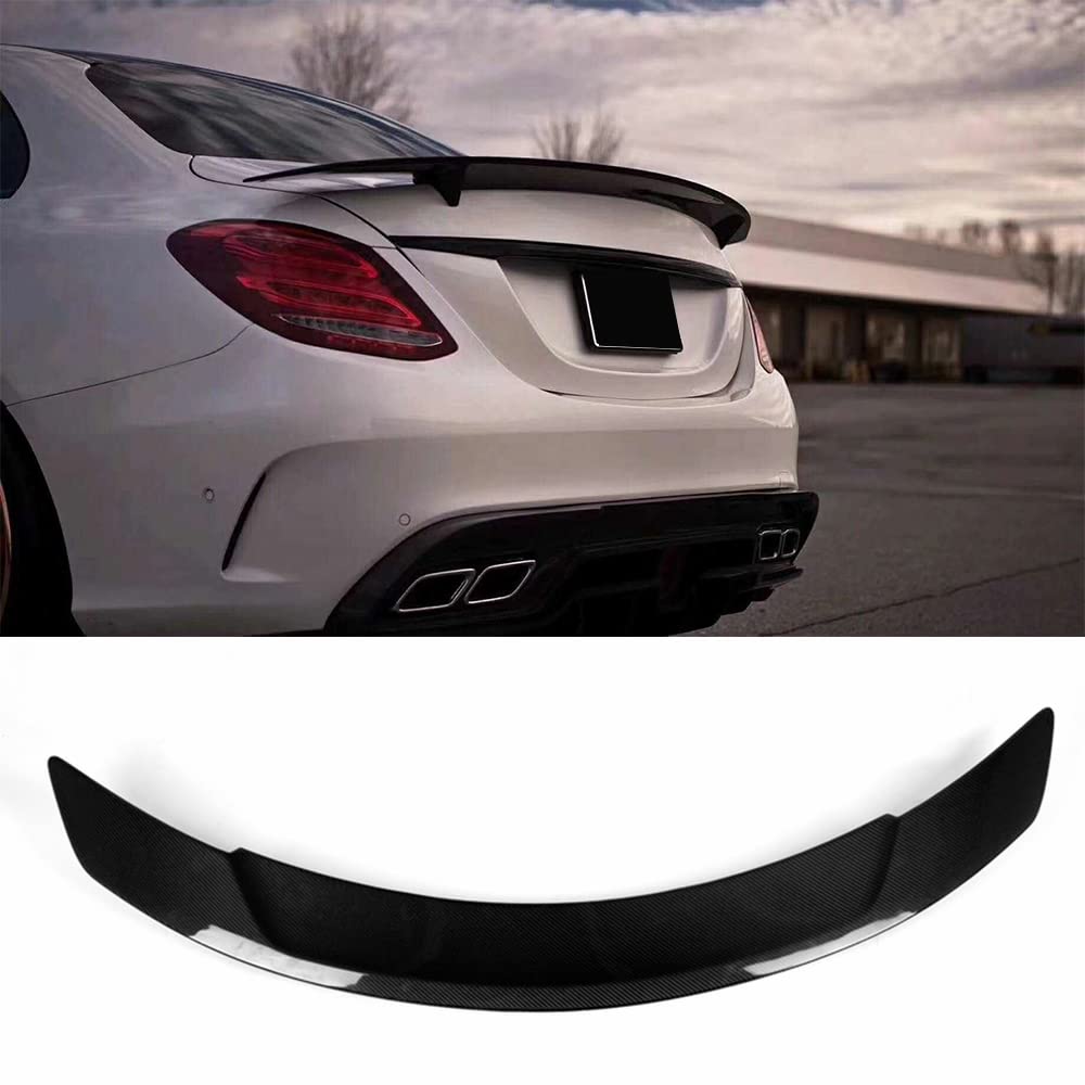 2015-2021 Mercedes-Benz W205 C300 C43 C63 Sedan Real Carbon Fiber Rear Spoiler - High Performance Trunk Lip for Enhanced Aerodynamics & Sporty Style - Perfect for Car Enthusiasts & Street Racing
