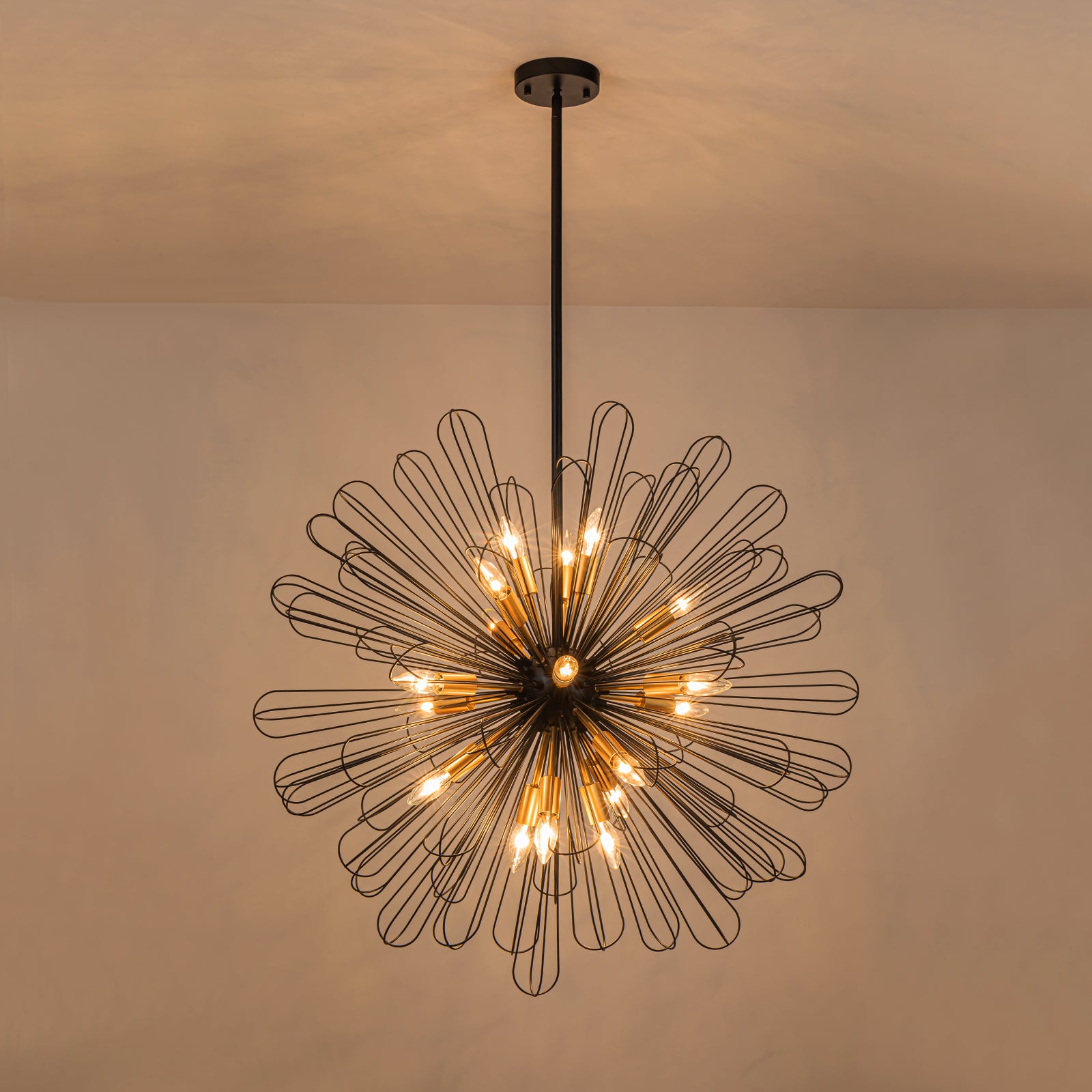 Glowlings 18-Light 34-Inch Wide Dimmable Globe Dandelion Sputnik Sphere Chandelier - Modern Ceiling Light Fixture for Living Room, Dining Room, Bedroom & Office Decor