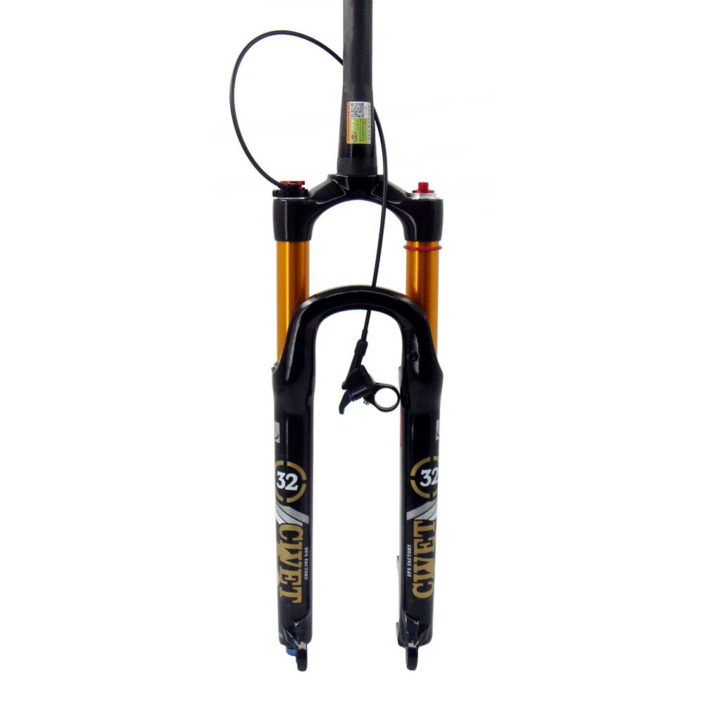DFS Carbon Air Fork for MTB - Lightweight Suspension Fork with Remote Lockout, Carbon Steerer Tube & Crown, 26