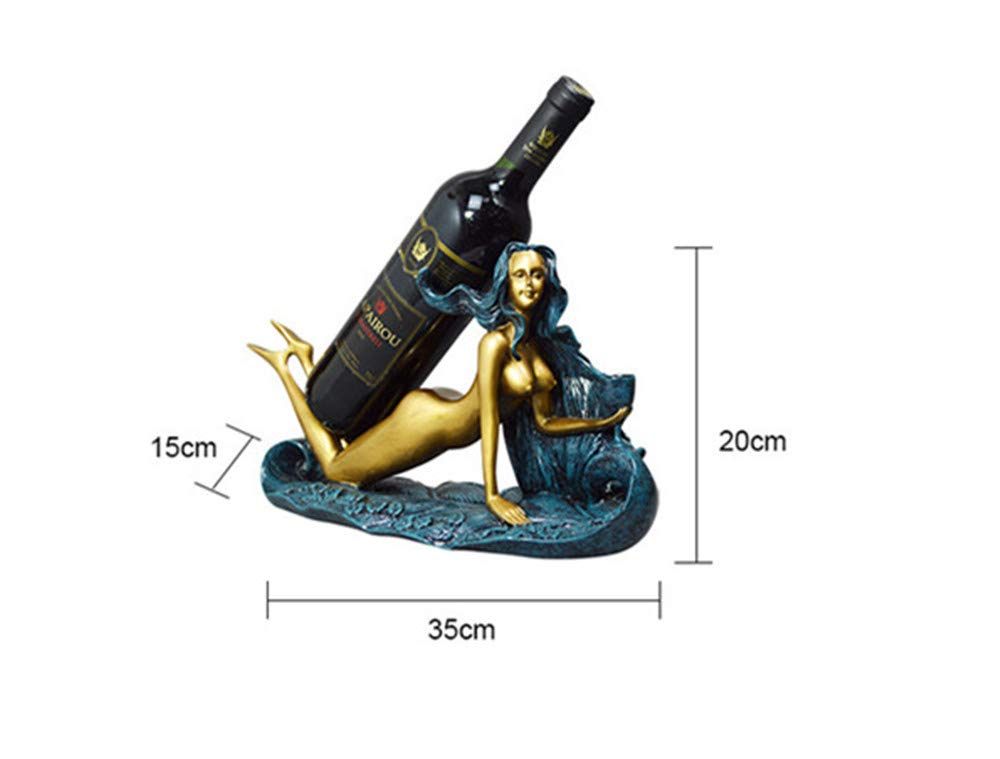 Creative Wine Bottle Holder - Sexy Girl Resin Wine Rack & Character Statue Home Decor (Blue) | Perfect for Wine Cellars, Bars, and Unique Gift Ideas