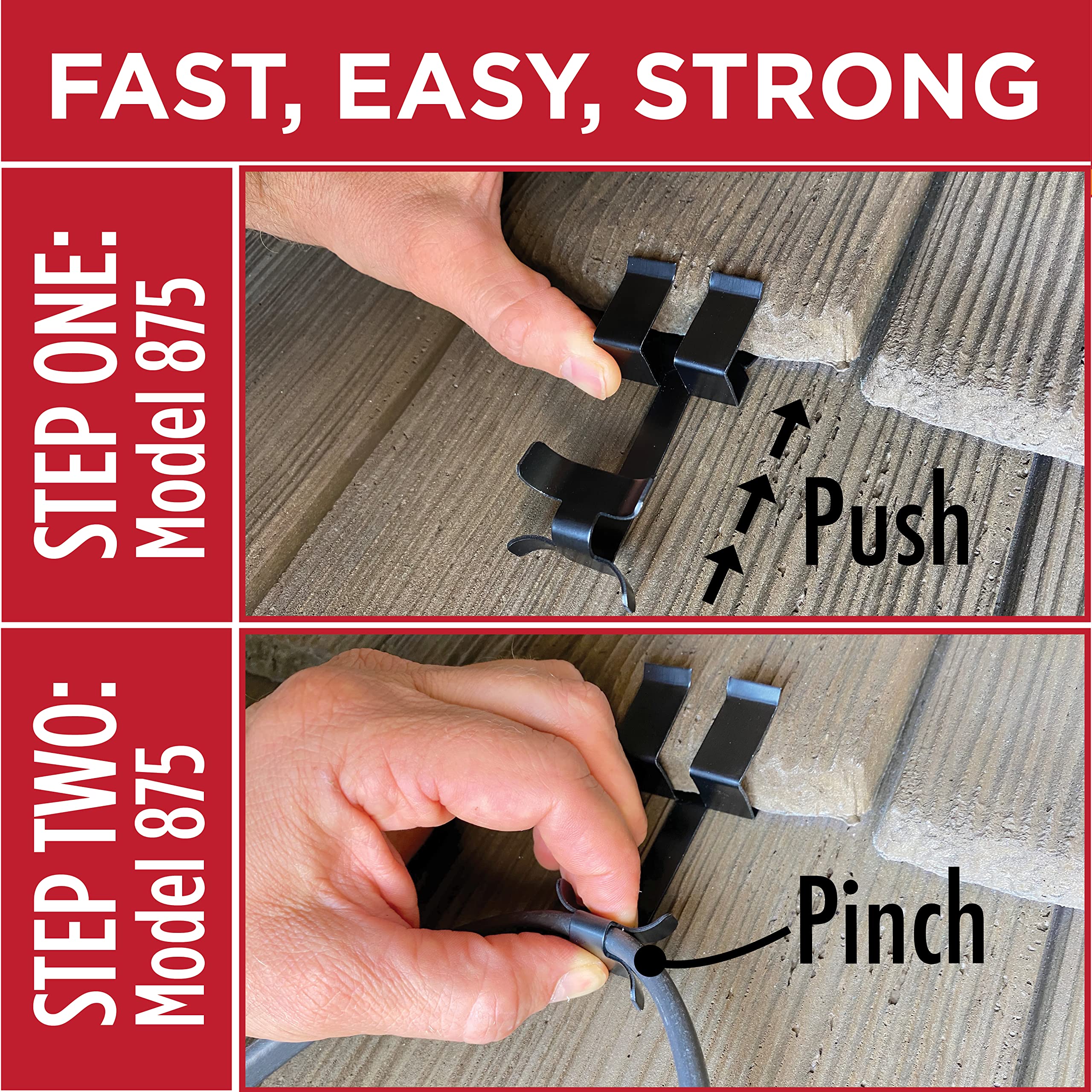 Heat-Resistant Roof Clips for Electric & Heat Cable Installation | Prevents Roof Damage | Nail-Free Outdoor Cable Clips (.825-25 Pack) | Perfect for Winter Roof Heating Systems & DIY Home Projects