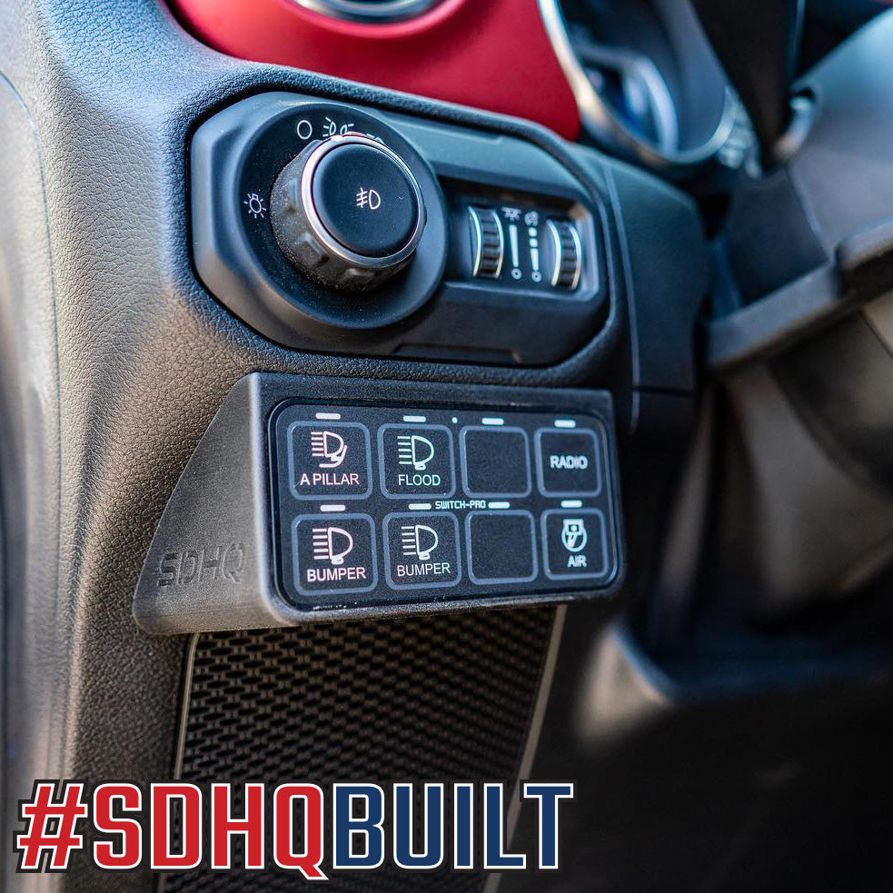 2023 Jeep JT SDHQ Built Switch Pros SP 9100 Keypad Mount - Heavy Duty Off-Road Switch Panel for Jeep Gladiator - Perfect for Overlanding, Rock Crawling & Adventure Vehicles
