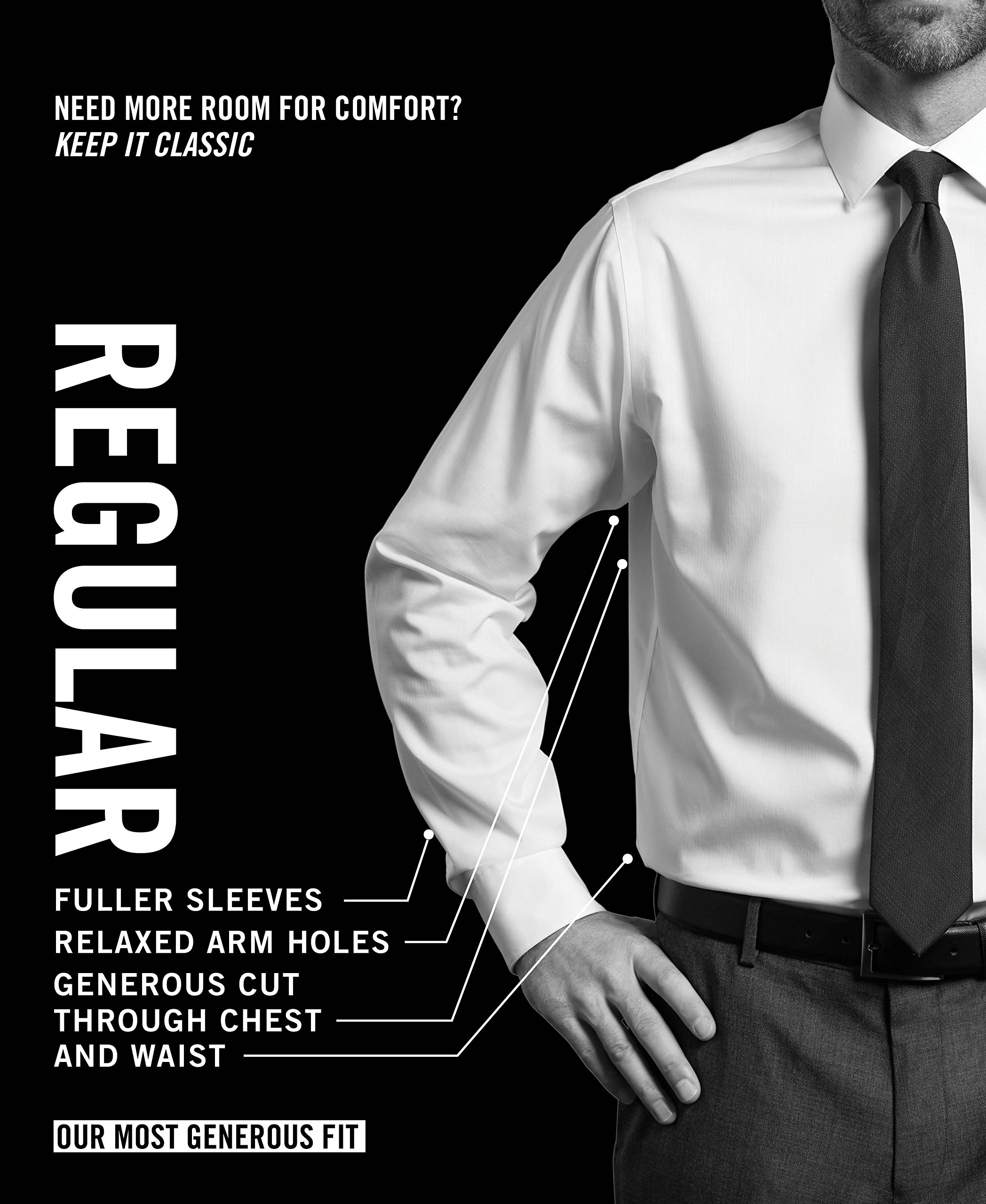 Van Heusen Men's Dress Shirt - Regular Fit Flex Collar Check Pattern Business Casual Shirt for Office, Wedding & Formal Events