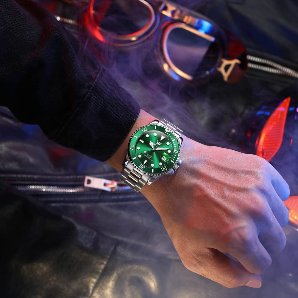 OLEVS Men's Automatic Skeleton Mechanical Watch - Waterproof Stainless Steel Dress Watch for Business & Casual Wear