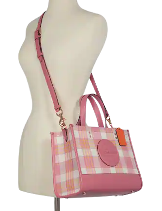 Coach Dempsey Carryall Tote Bag - Garden Plaid Print & Signature Patch - Stylish Women's Handbag for Work, Travel & Everyday Use