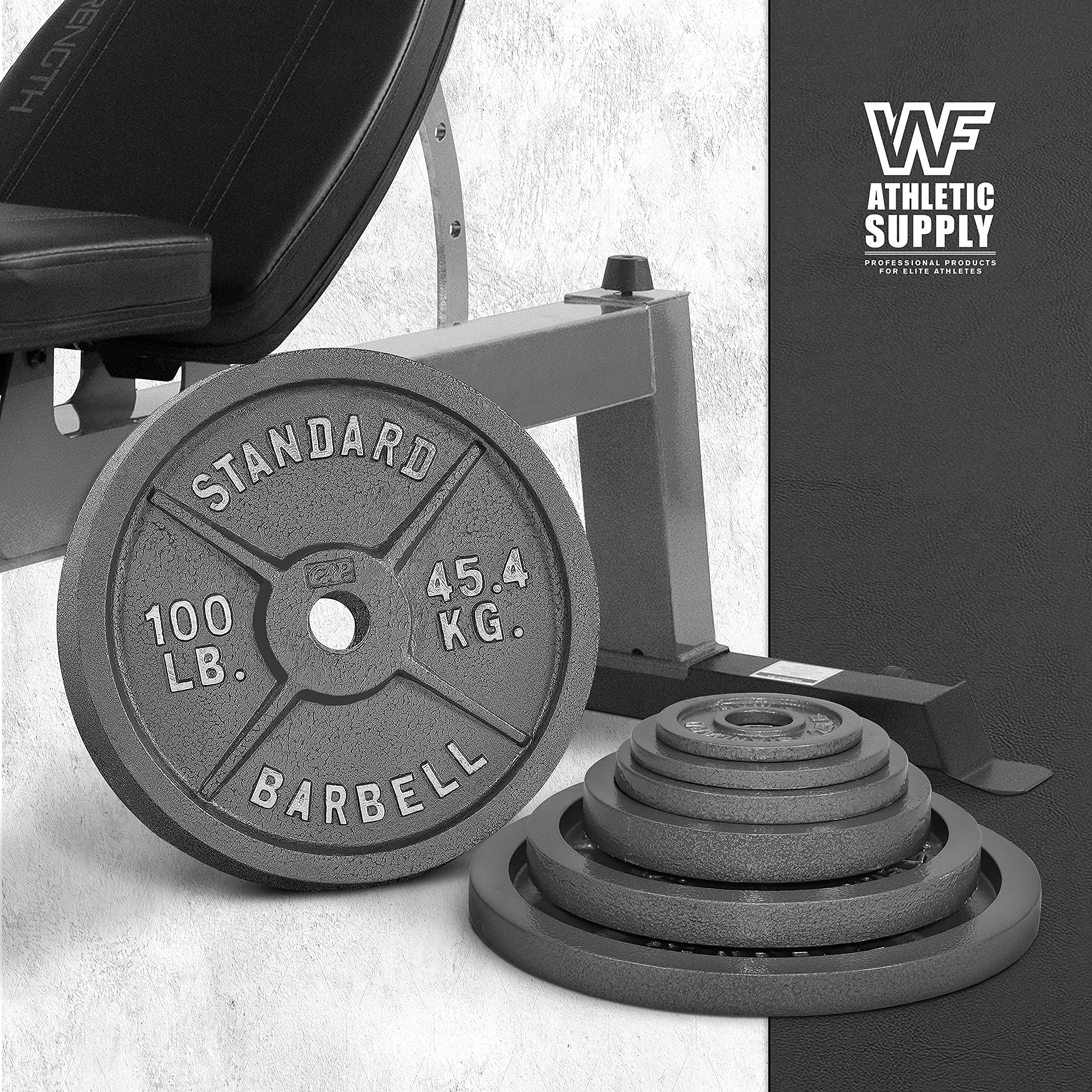 CAPHAUS 2-Inch Olympic Weight Plates - Solid Cast Iron Barbell Plates for Strength Training, Weightlifting, Bodybuilding & Powerlifting - Perfect for Home Gym, CrossFit, and Commercial Fitness Centers - Multiple Weight Options Available