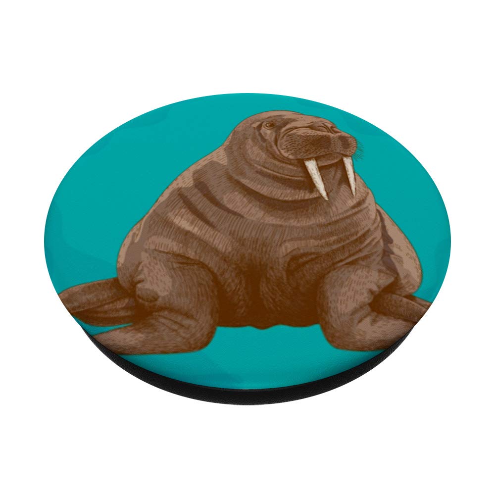 Walrus Watercolor PopSockets PopGrip - Interchangeable Phone & Tablet Stand with Grip | Perfect for Travel, Work & Everyday Use