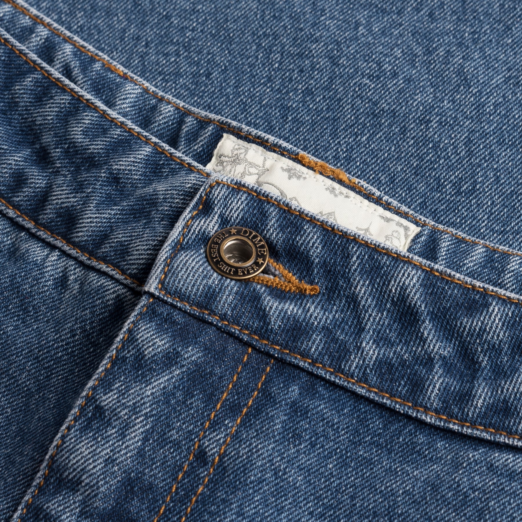 Dime Classic Baggy Denim Pants for Men - Indigo Washed Relaxed Fit Jeans | Casual Streetwear, Hip Hop Fashion, Everyday Wear